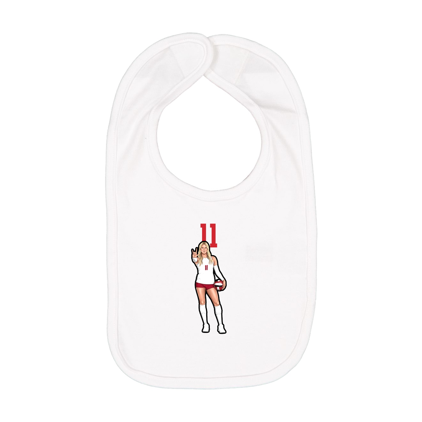 Infant Bib — Number Top in White