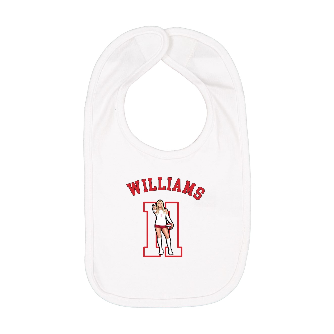 Infant Bib — Shirsey Arch in White