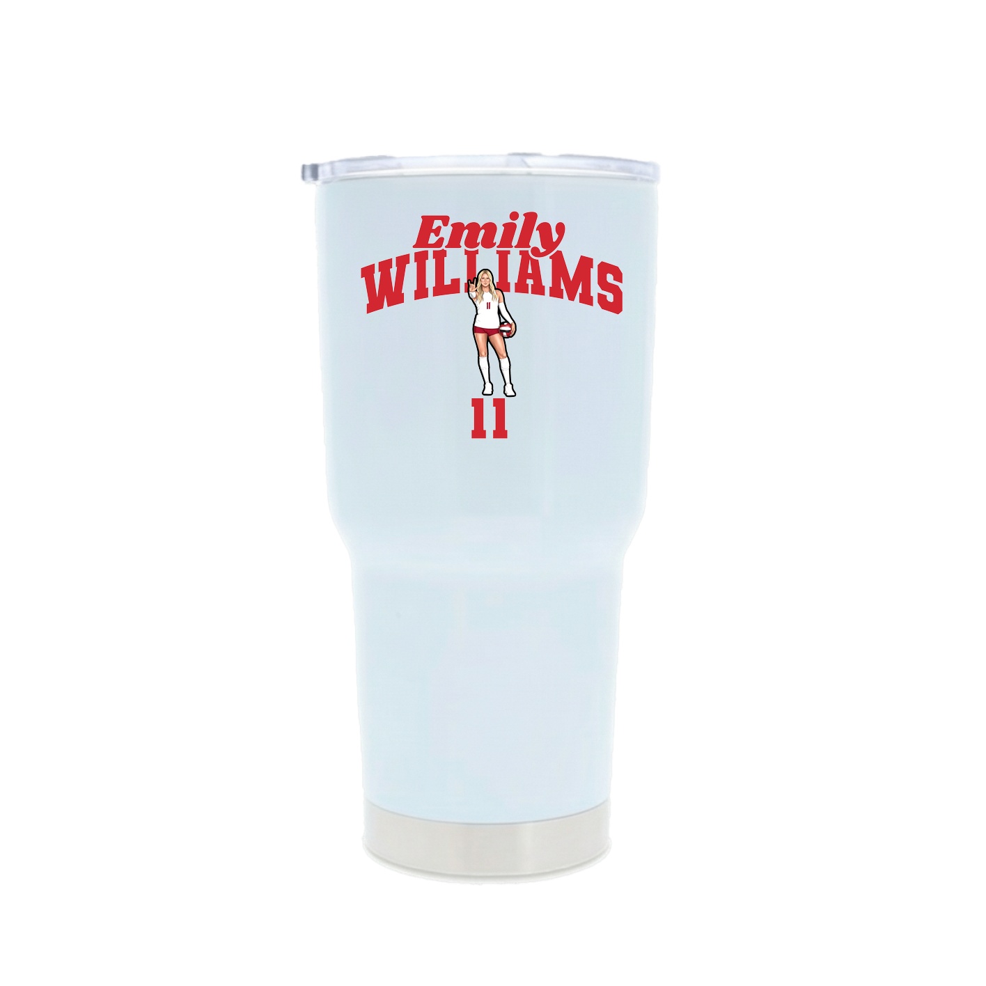 30oz Stainless Steel Tumbler — Signature Arch in White