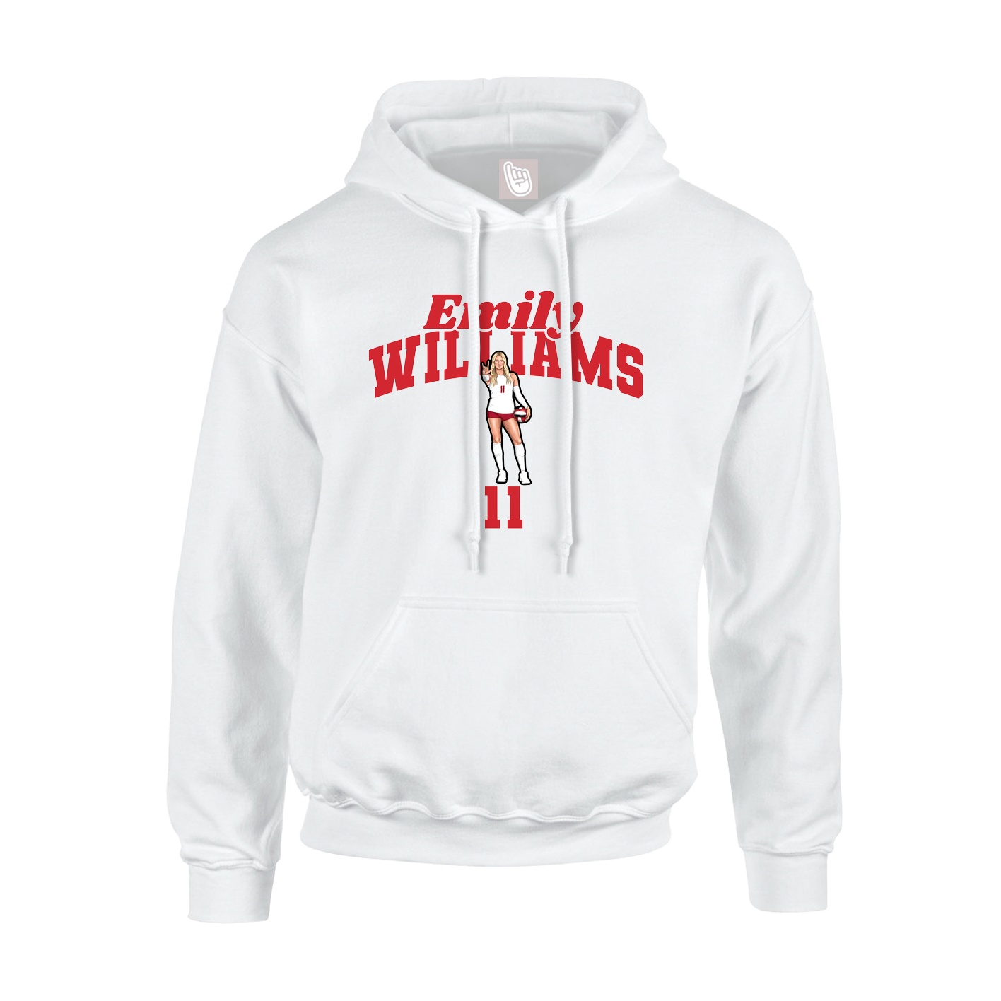 Youth Hoodie — Signature Arch in White