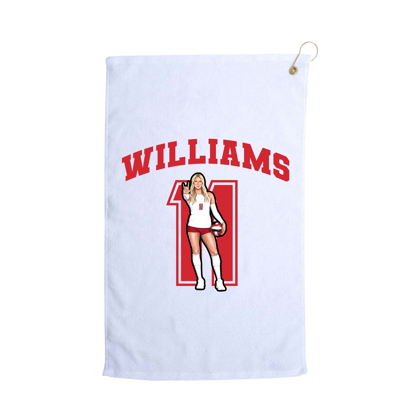 Golf Towel — Number in White