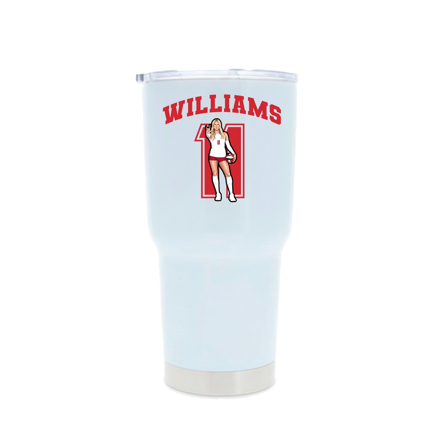 30oz Stainless Steel Tumbler — Number in White