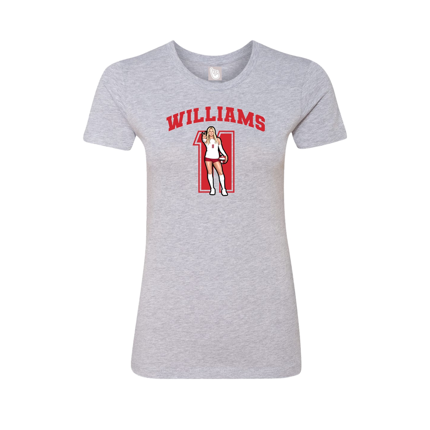 Fitted Women's Tee — Number in Grey