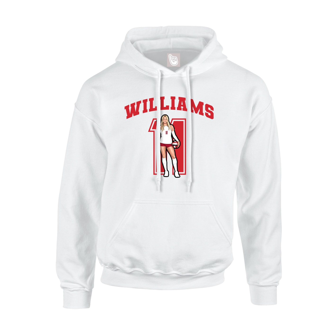 Hoodie — Number in White