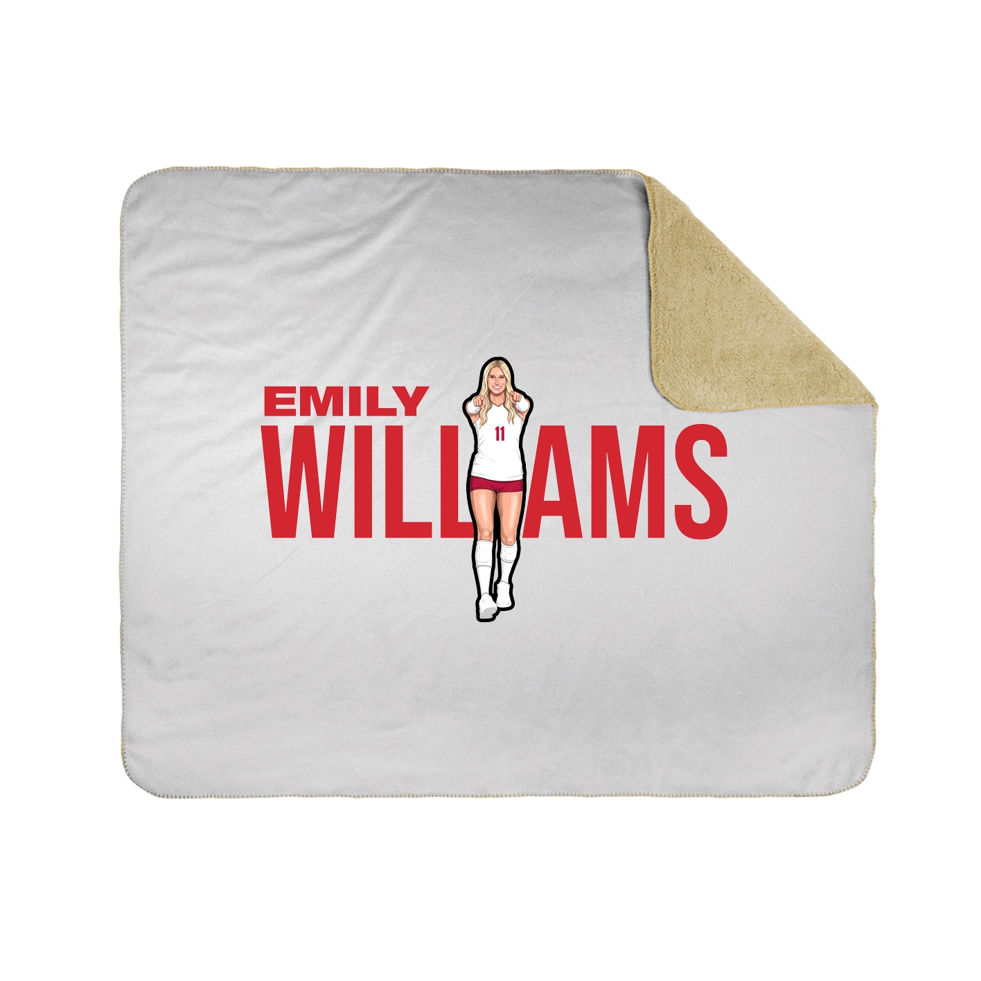 Throw Blanket — Player Name in White