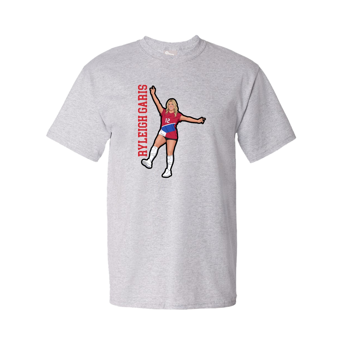 Youth Tee — Name Vertical in Grey