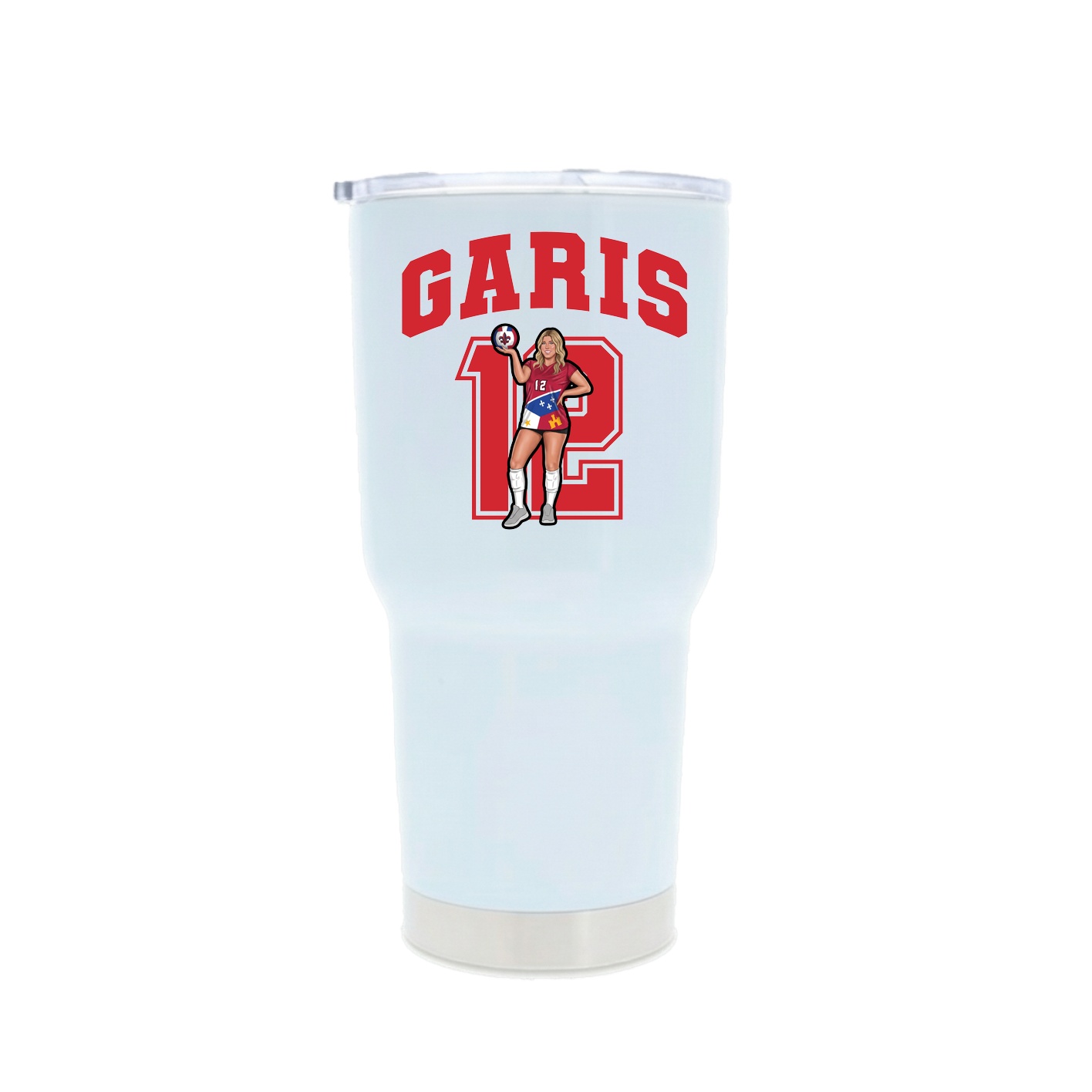 30oz Stainless Steel Tumbler — Number in White