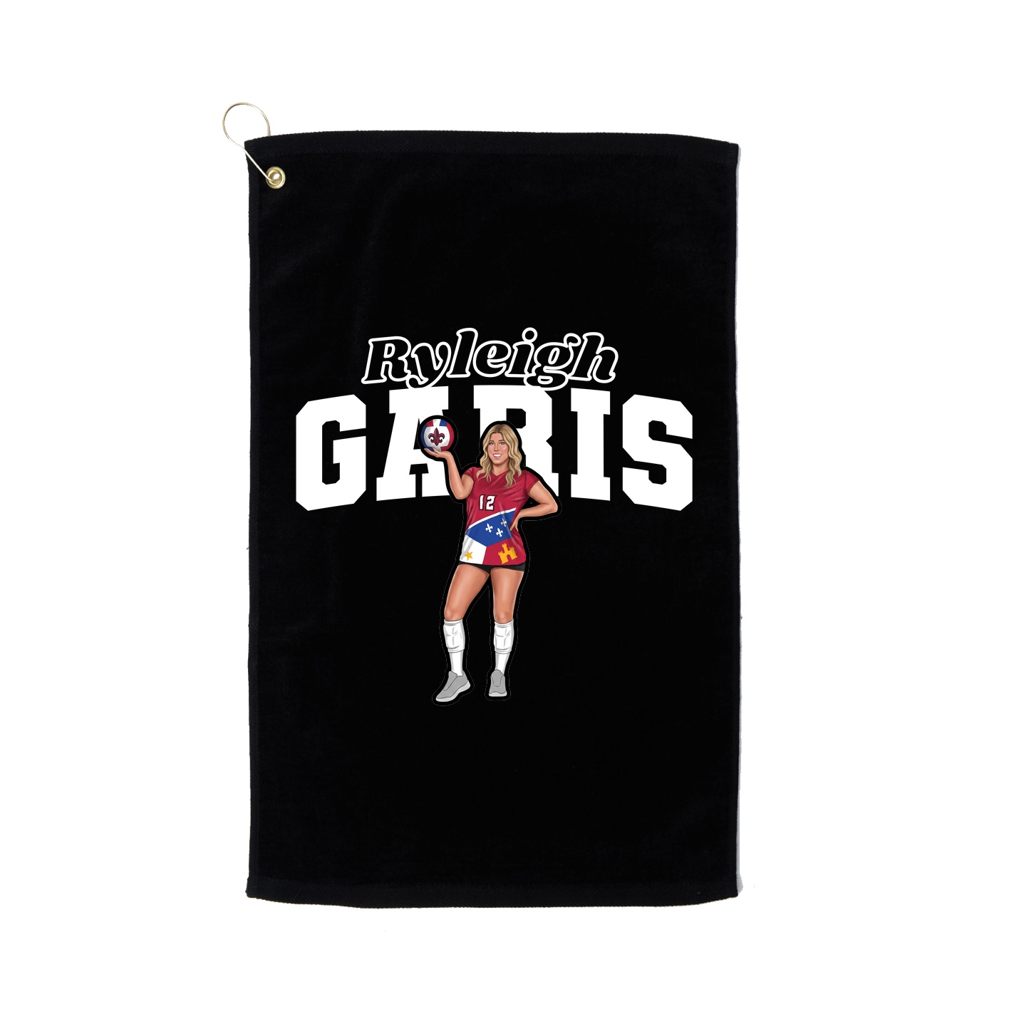 Golf Towel — Name Arch in Black