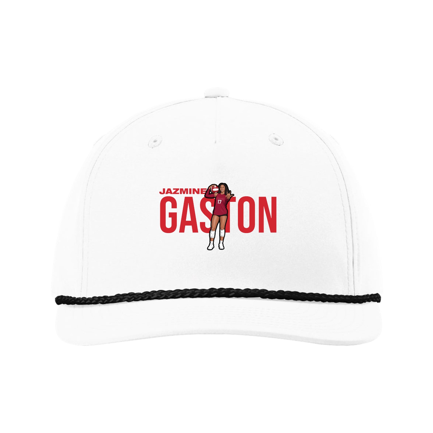 Five-Panel Classic Rope Cap — Player Name in White