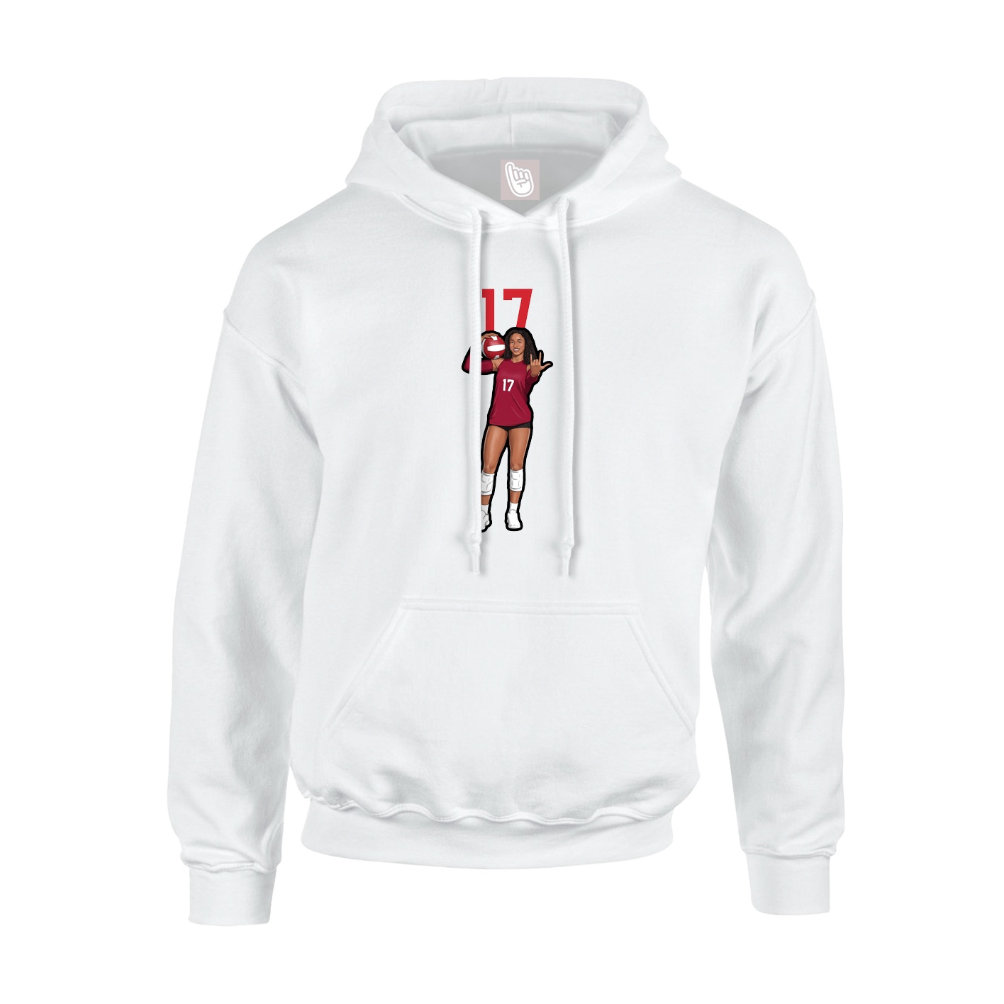 Hoodie — Number Top in White