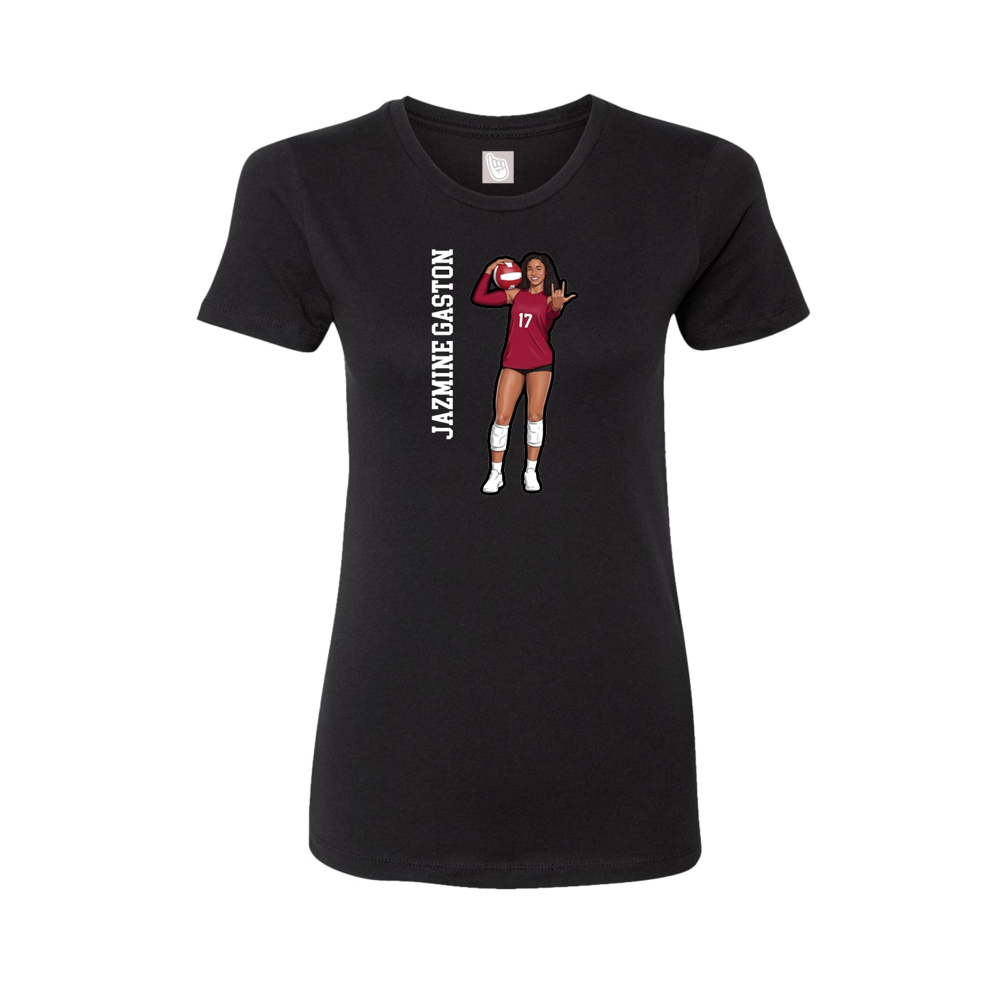 Fitted Women's Tee — Name Vertical in Black