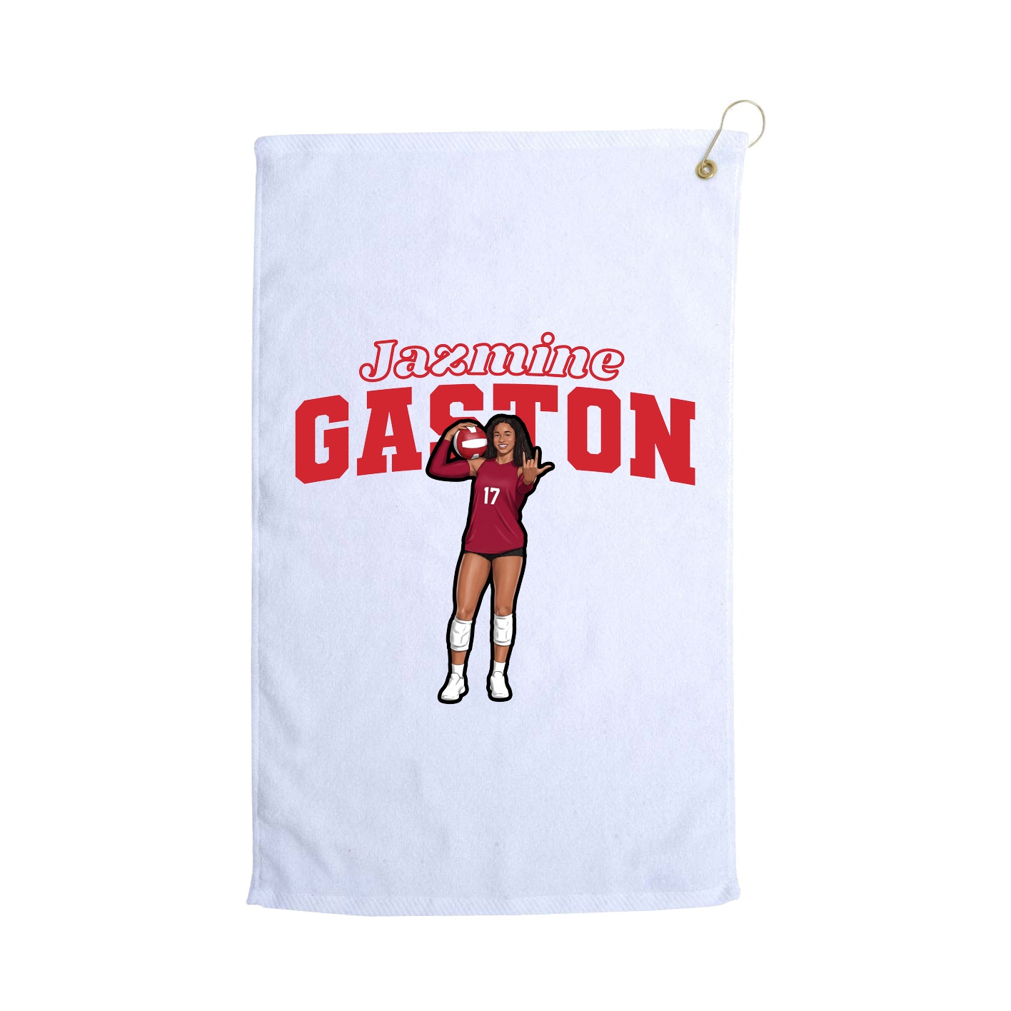 Golf Towel — Name Arch in White