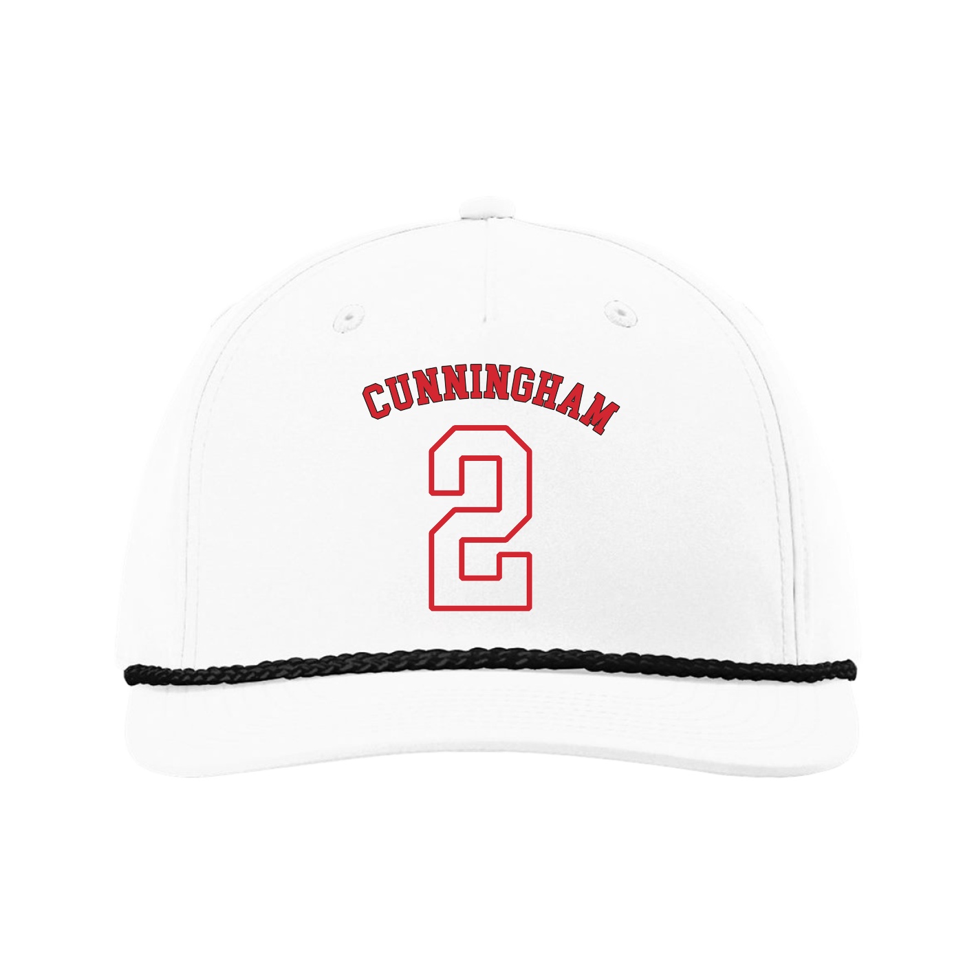 Five-Panel Classic Rope Cap — Shirsey Arch in White