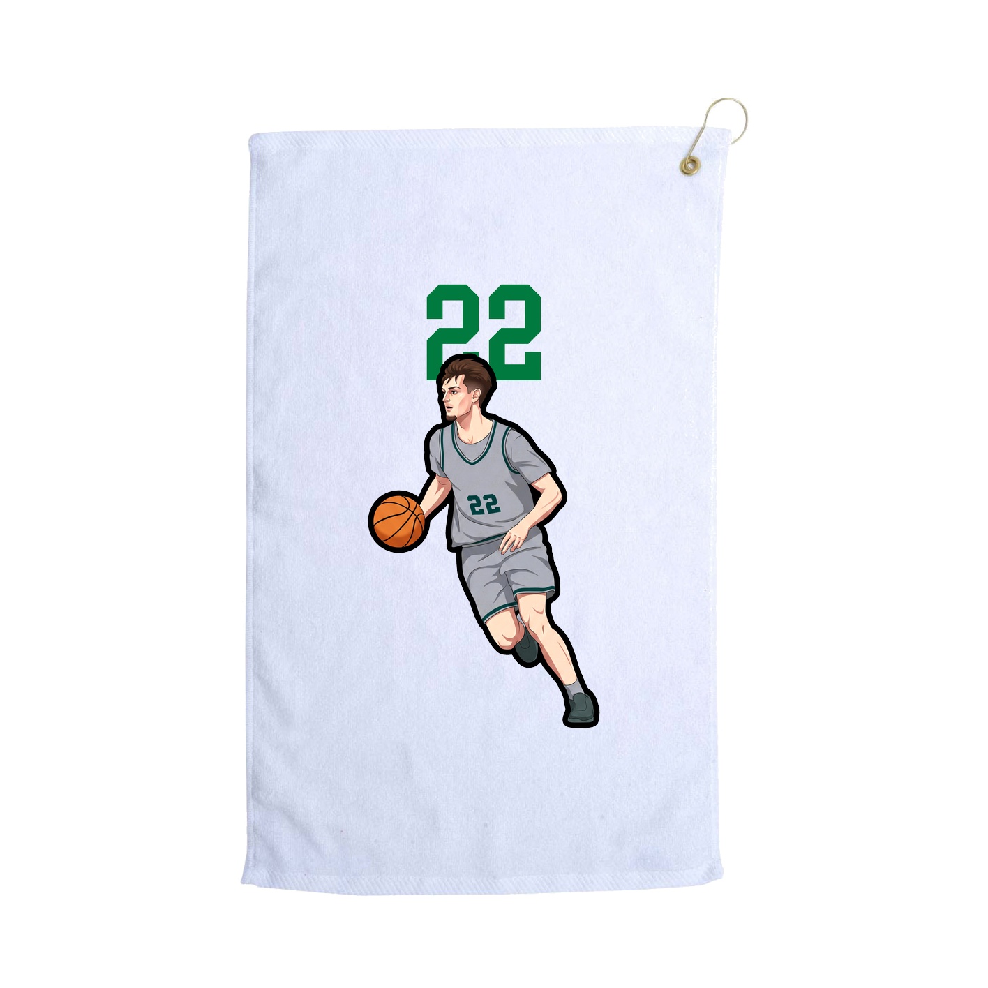 Golf Towel — Number Top in White