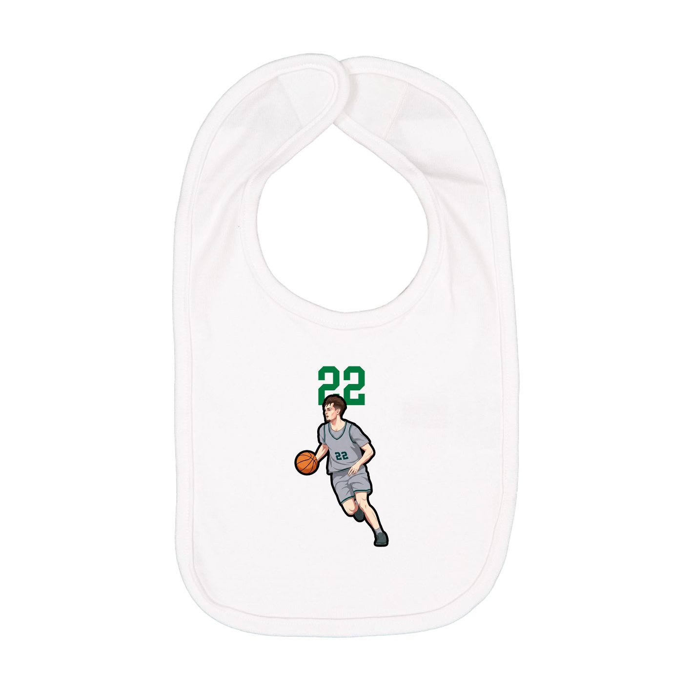 Infant Bib — Number Top in White