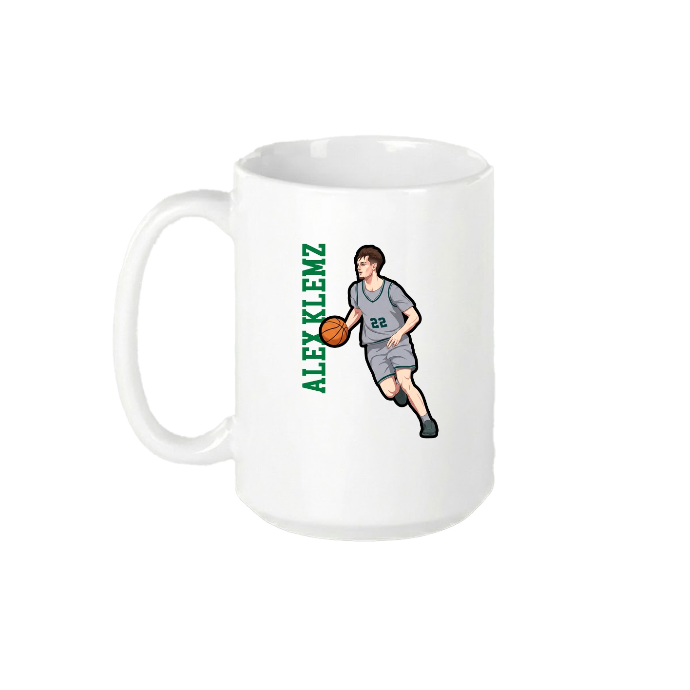 15oz Coffee Mug — Name Vertical in White
