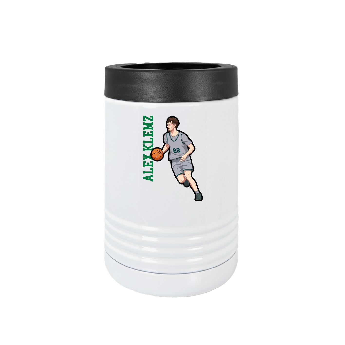 Beverage Holder — Name Vertical in White