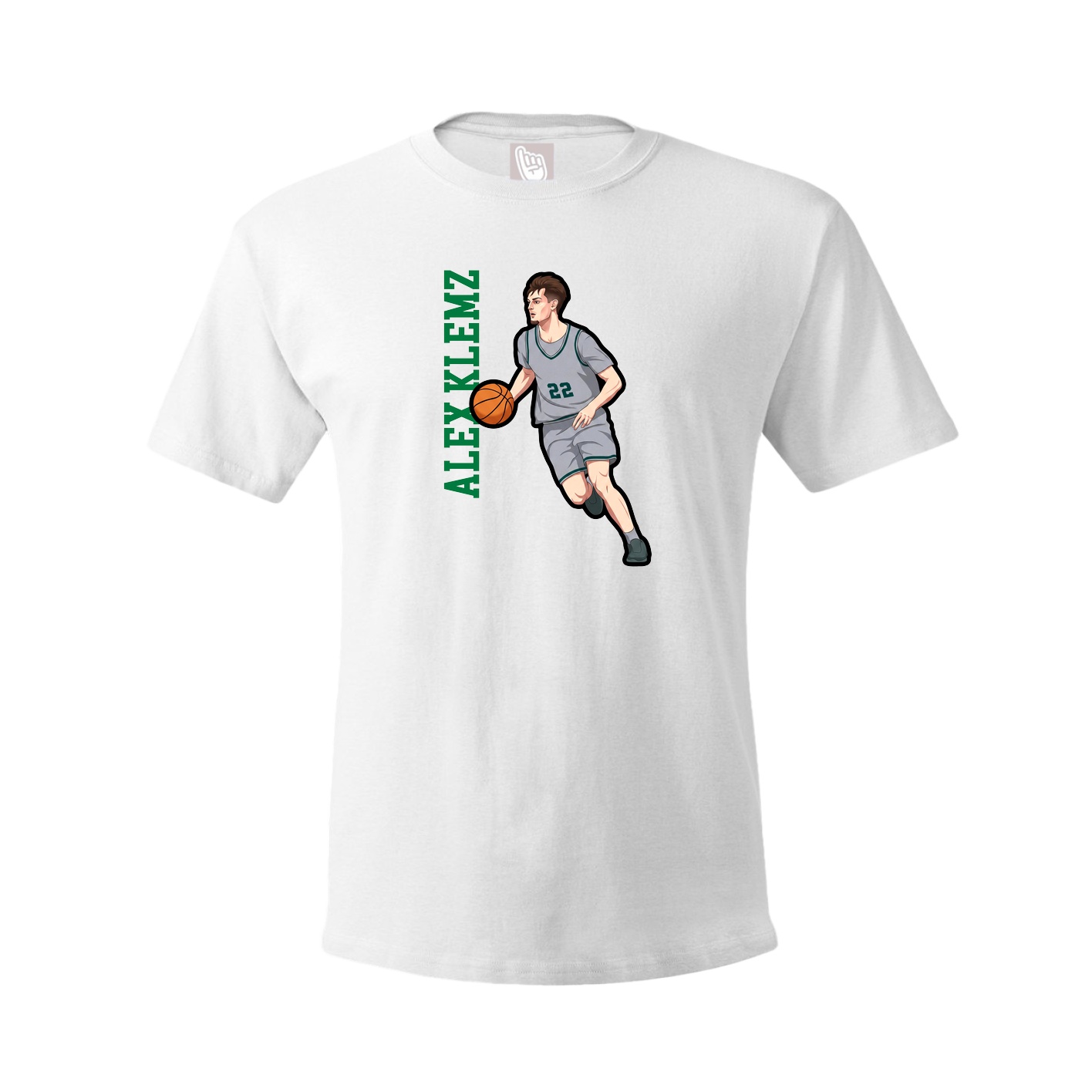 Youth Tee — Name Vertical in White
