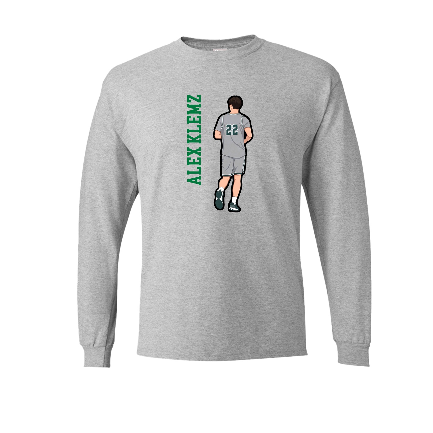 Long Sleeve Tee — Name Vertical in Grey