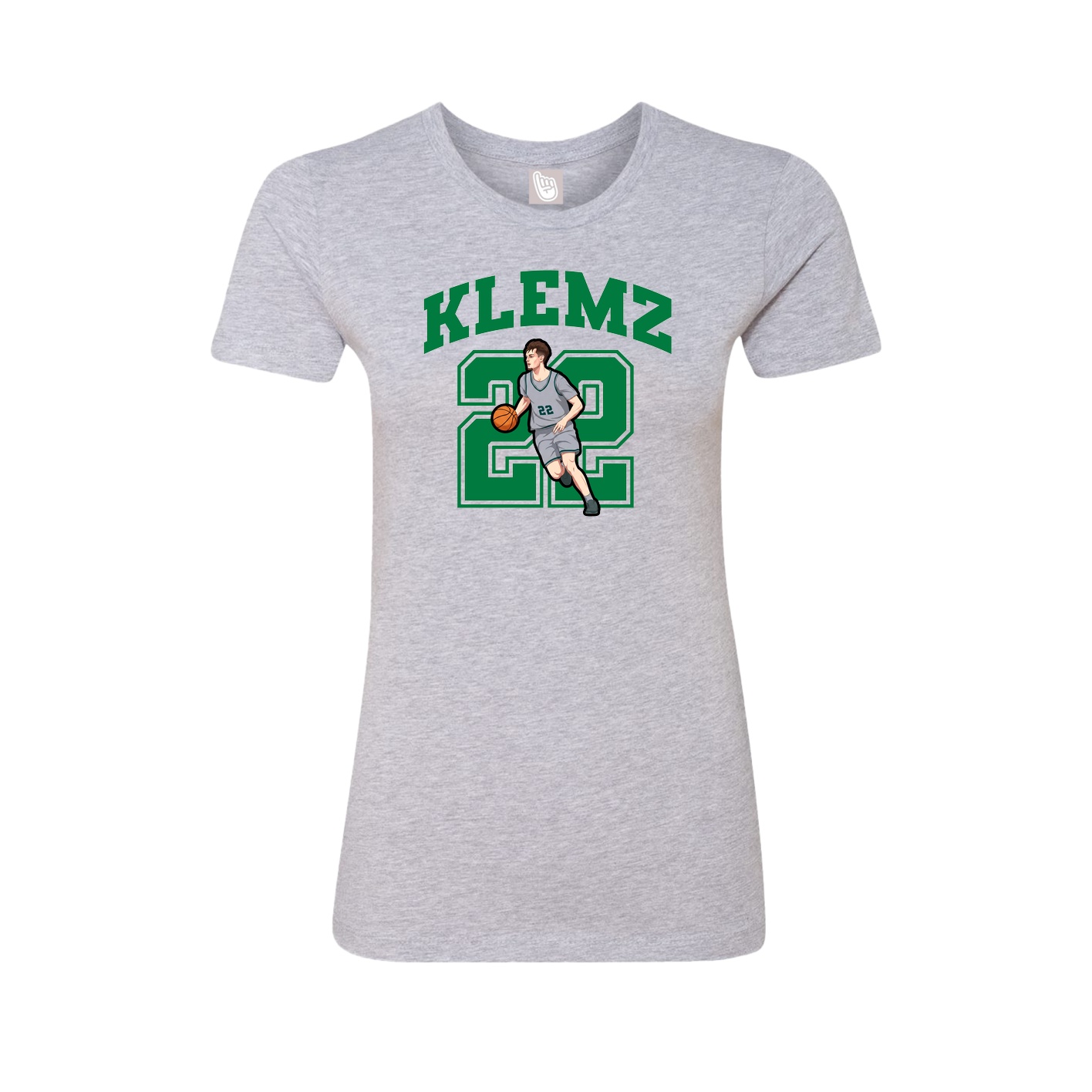 Fitted Women's Tee — Number in Grey