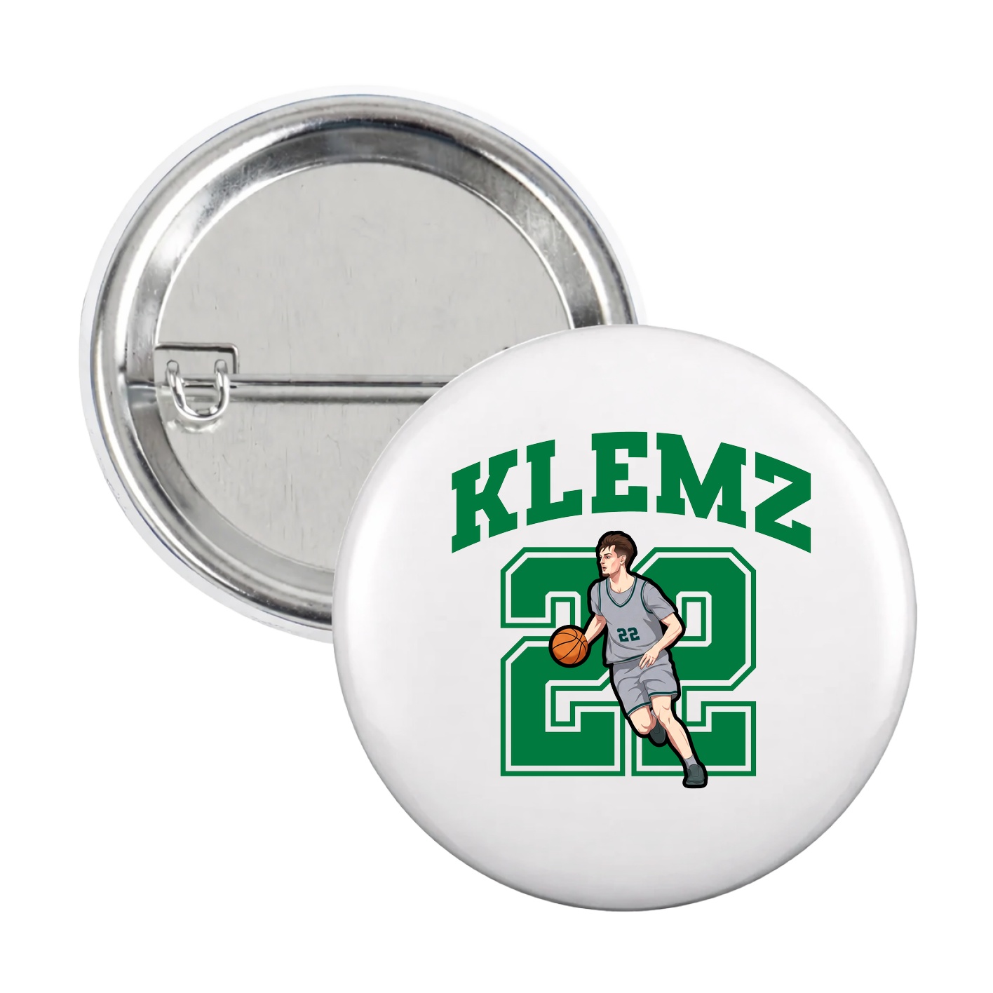 Game Day Button — Number in White