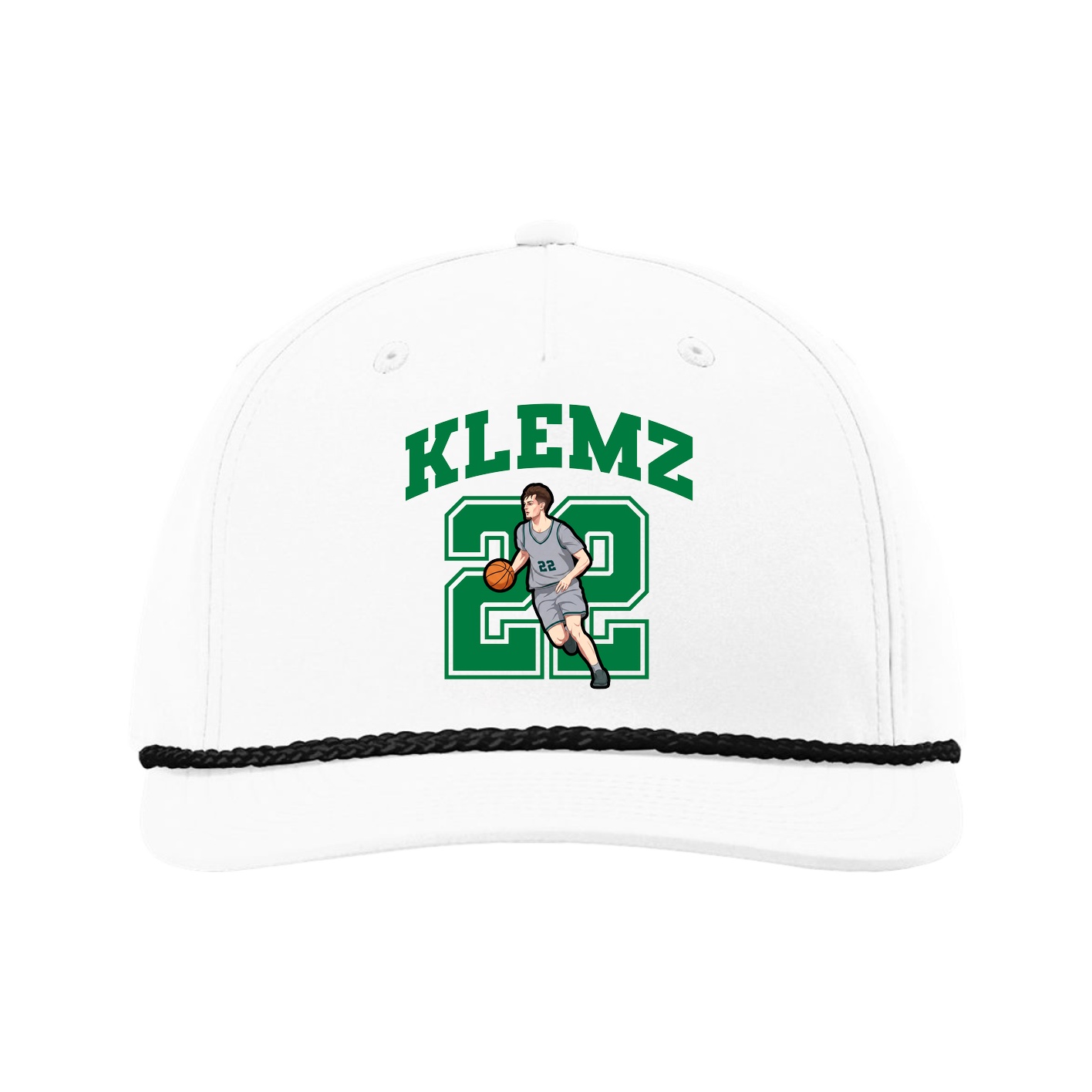 Five-Panel Classic Rope Cap — Number in White