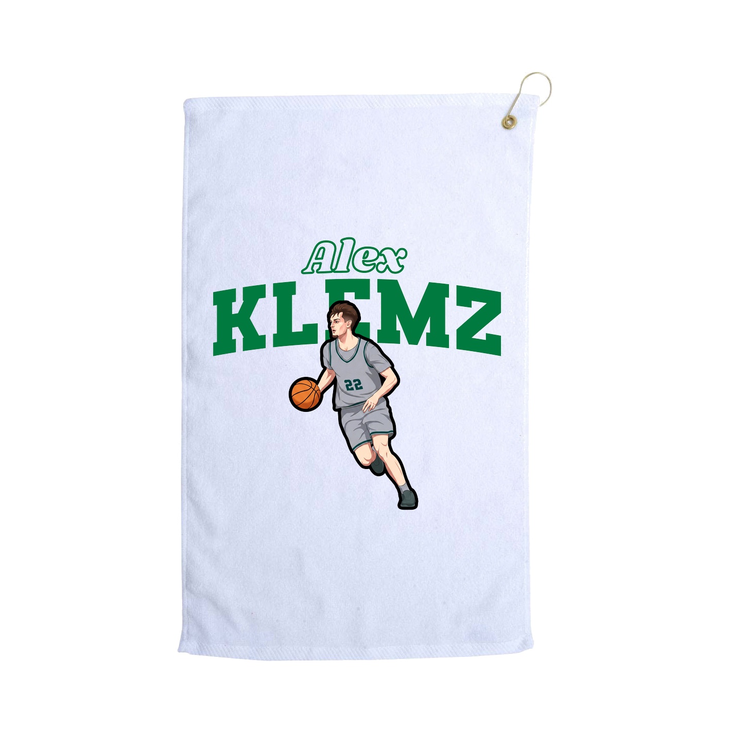 Golf Towel — Name Arch in White