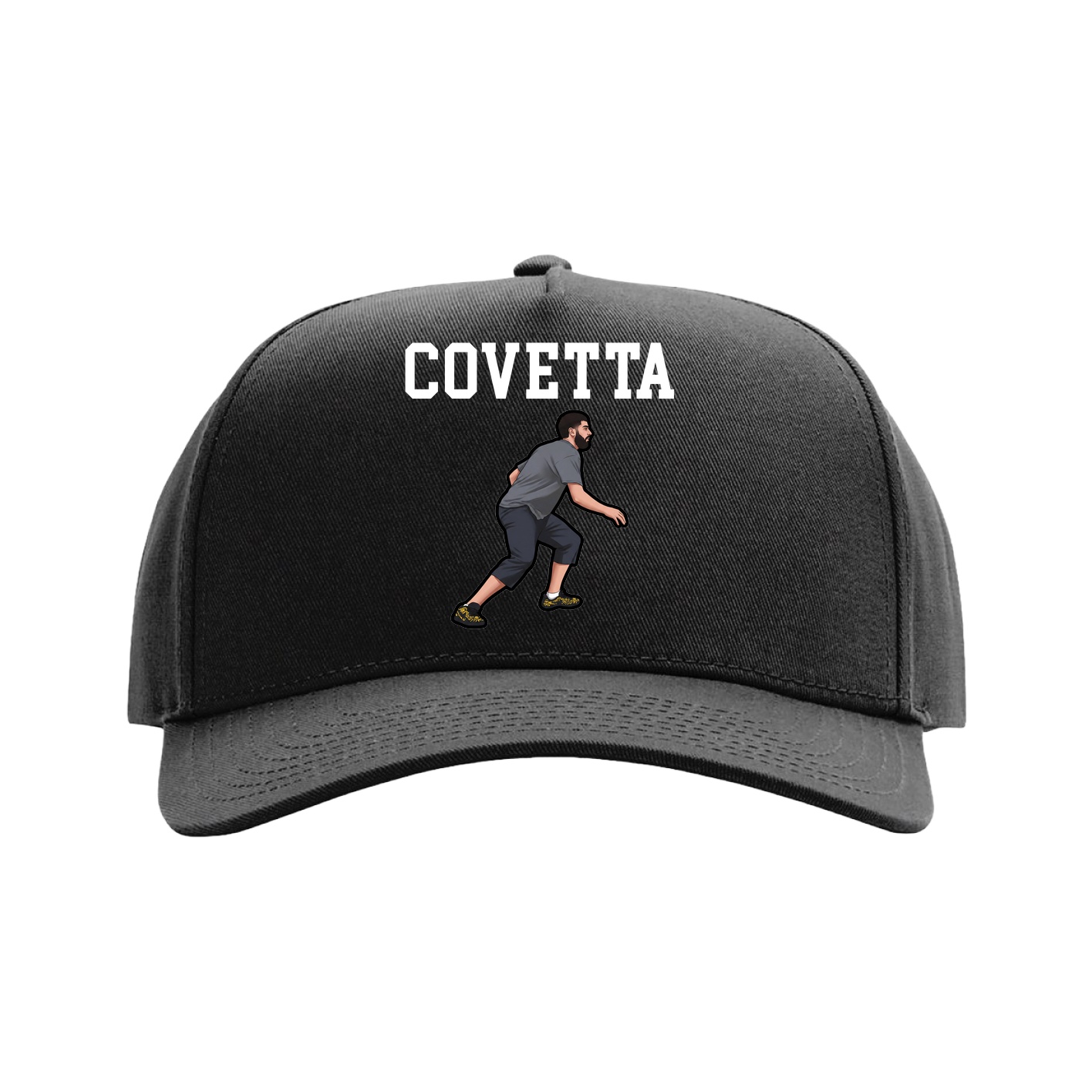 Full Fabric Five-Panel Champ Cap — Shirsey in Black