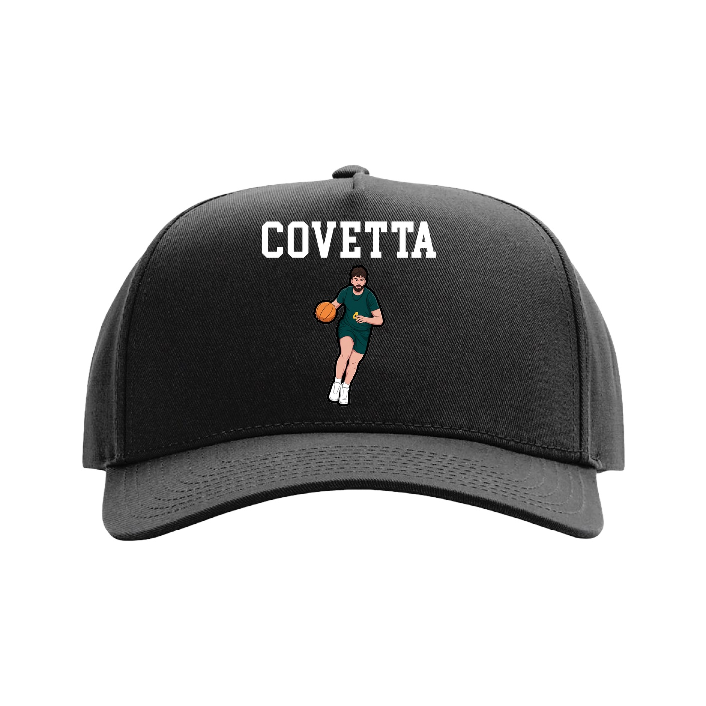 Full Fabric Five-Panel Champ Cap — Shirsey in Black