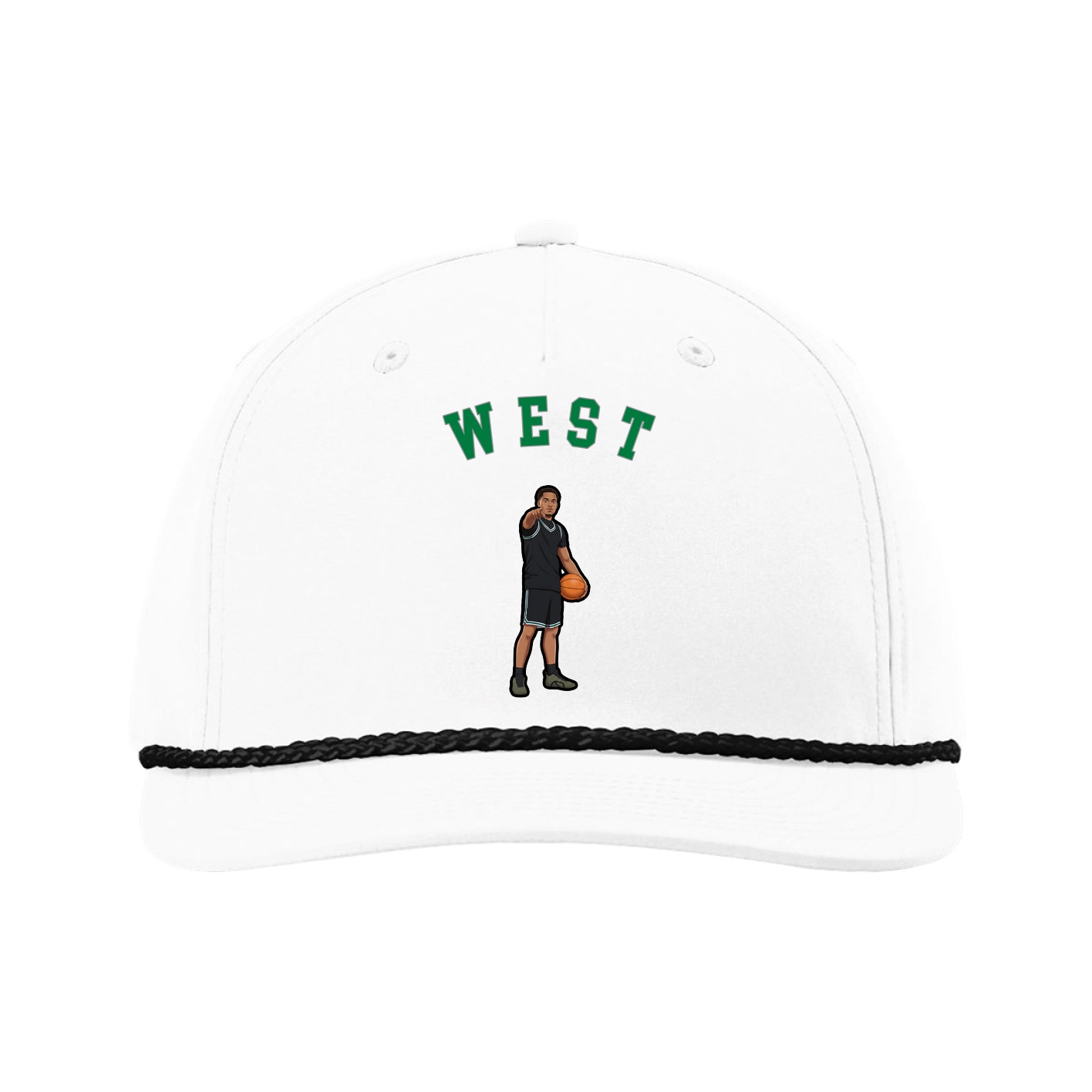 Five-Panel Classic Rope Cap — Shirsey Arch in White