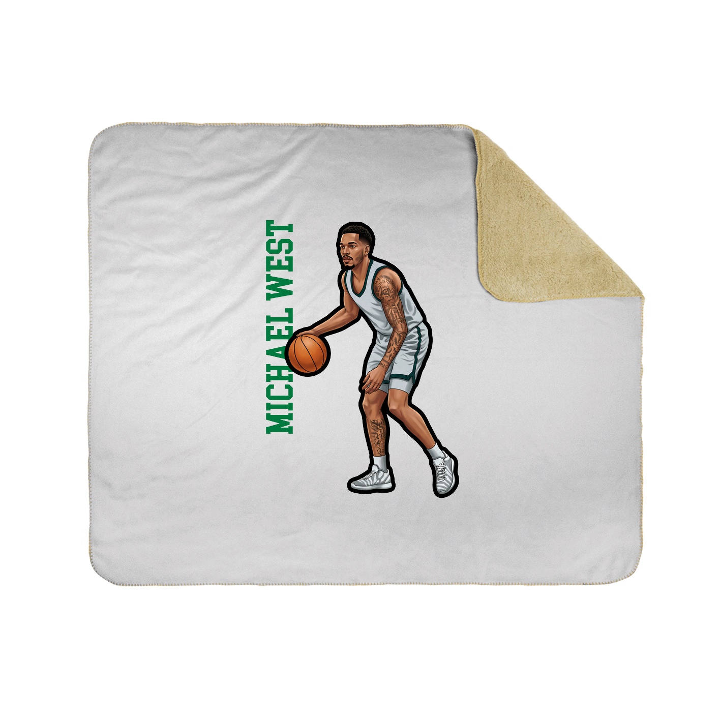 Throw Blanket — Name Vertical in White