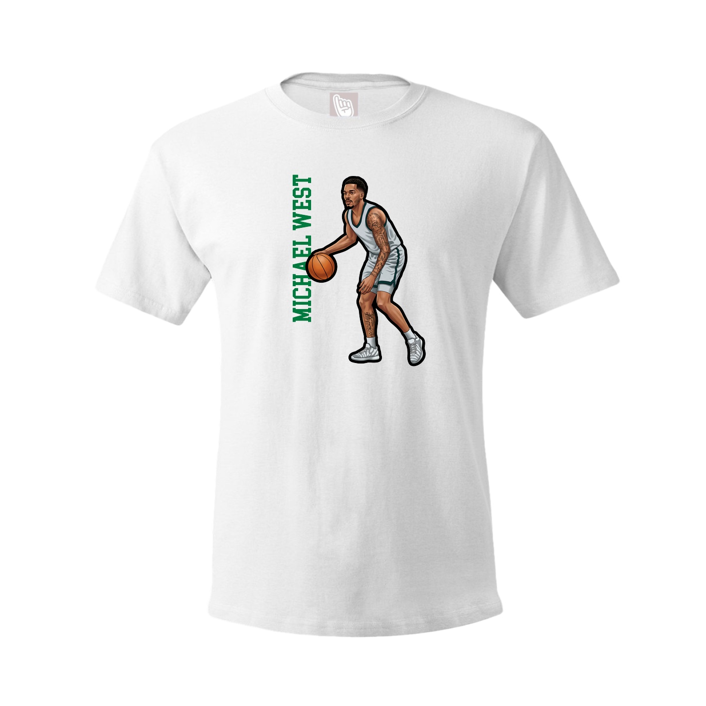 Tee — Name Vertical in White