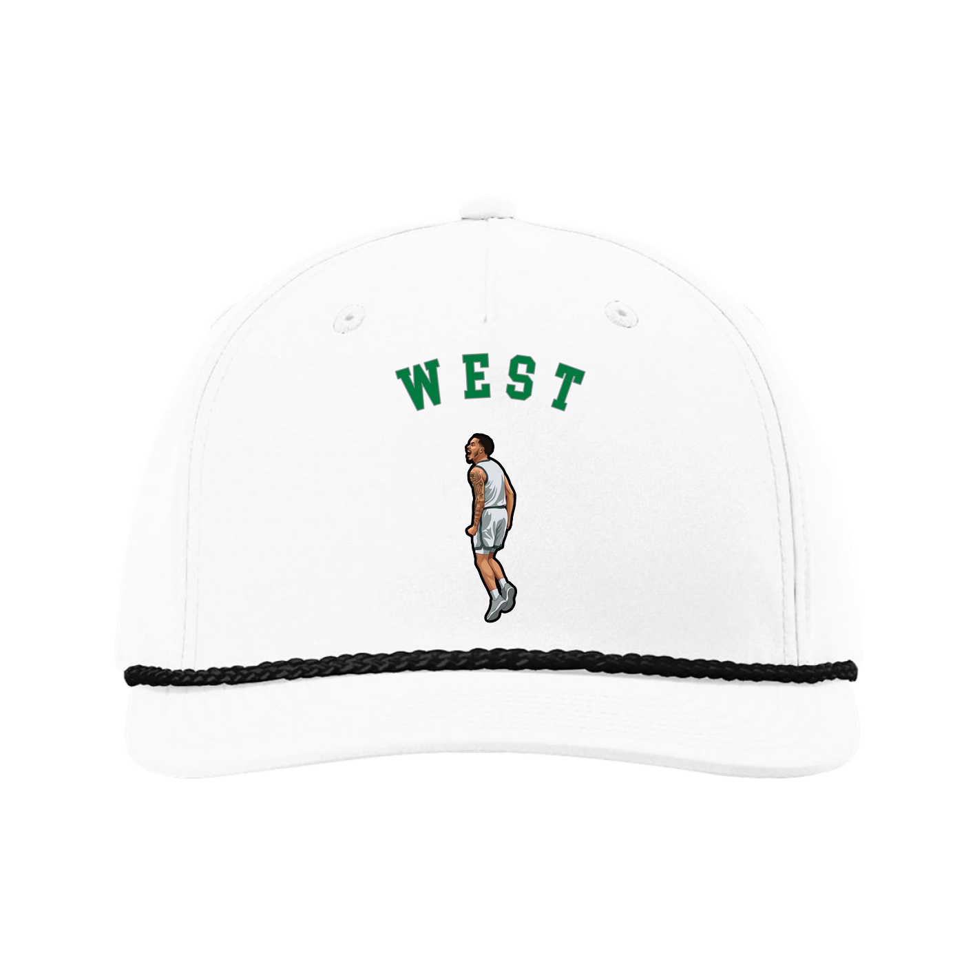 Five-Panel Classic Rope Cap — Shirsey Arch in White