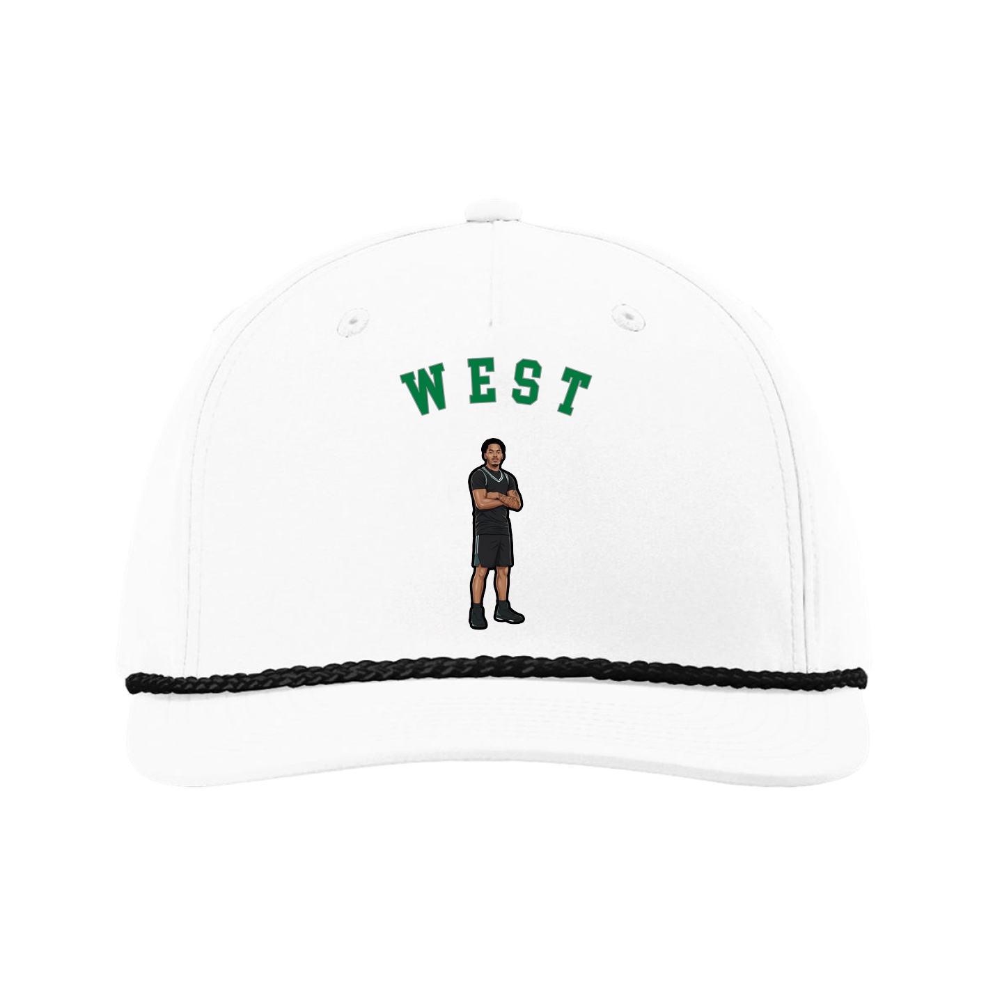 Five-Panel Classic Rope Cap — Shirsey Arch in White