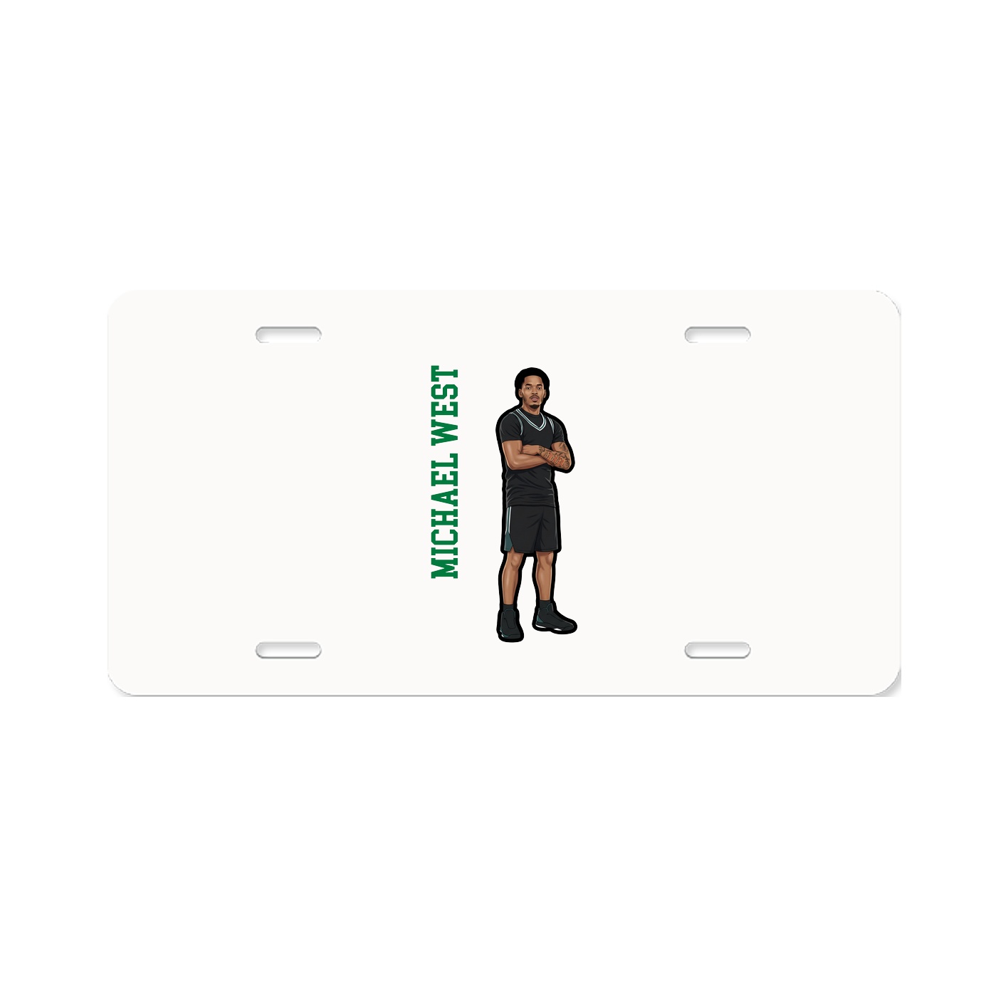 License Plate — Name Vertical in Classic