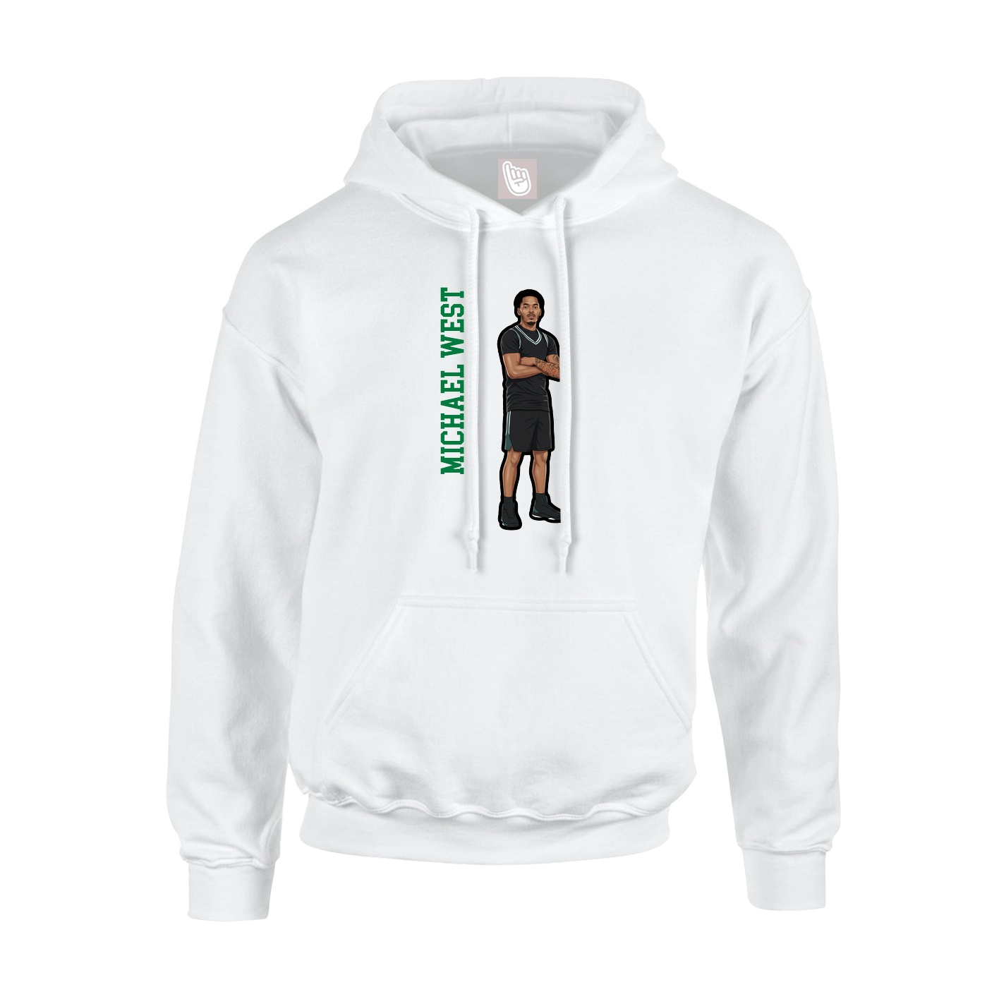 Youth Hoodie — Name Vertical in White