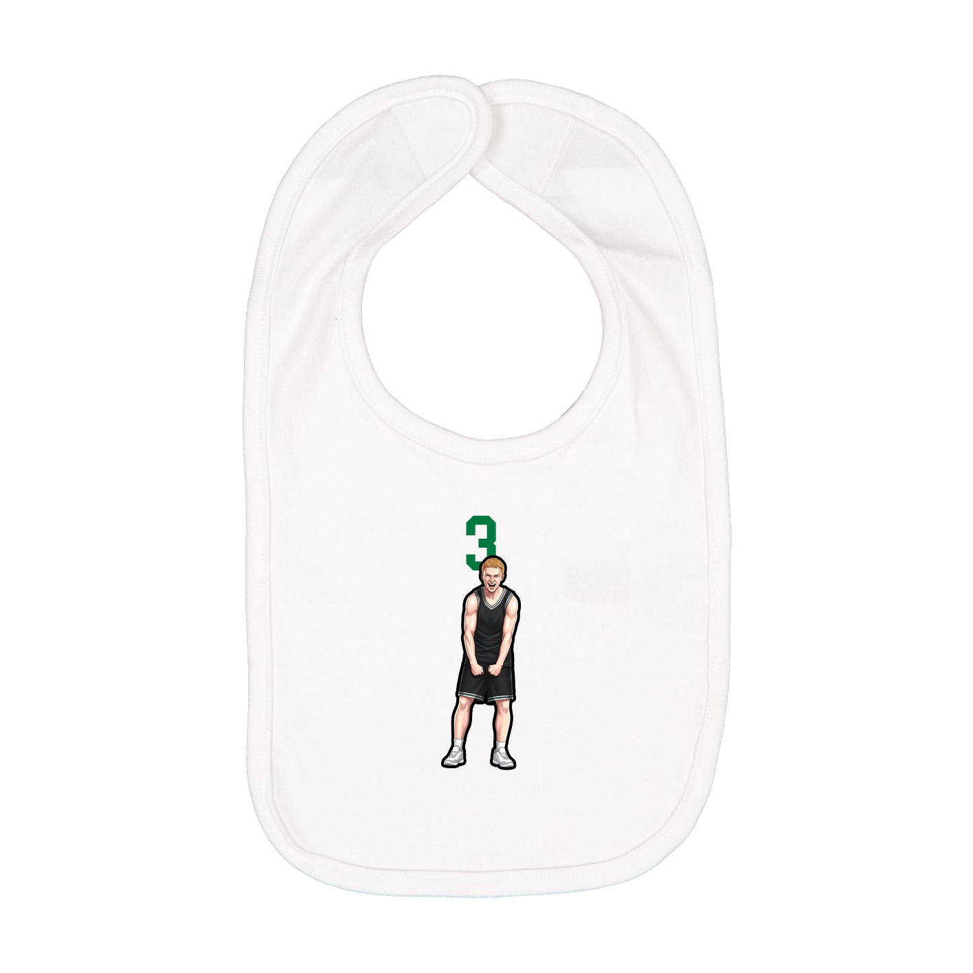 Infant Bib — Number Top in White