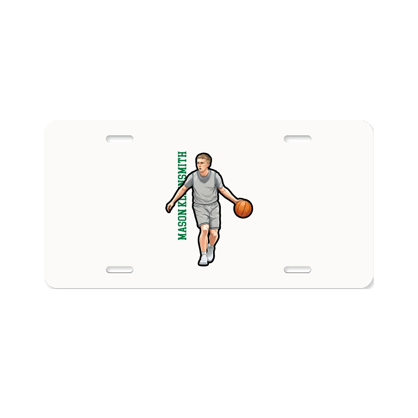 License Plate — Name Vertical in Classic