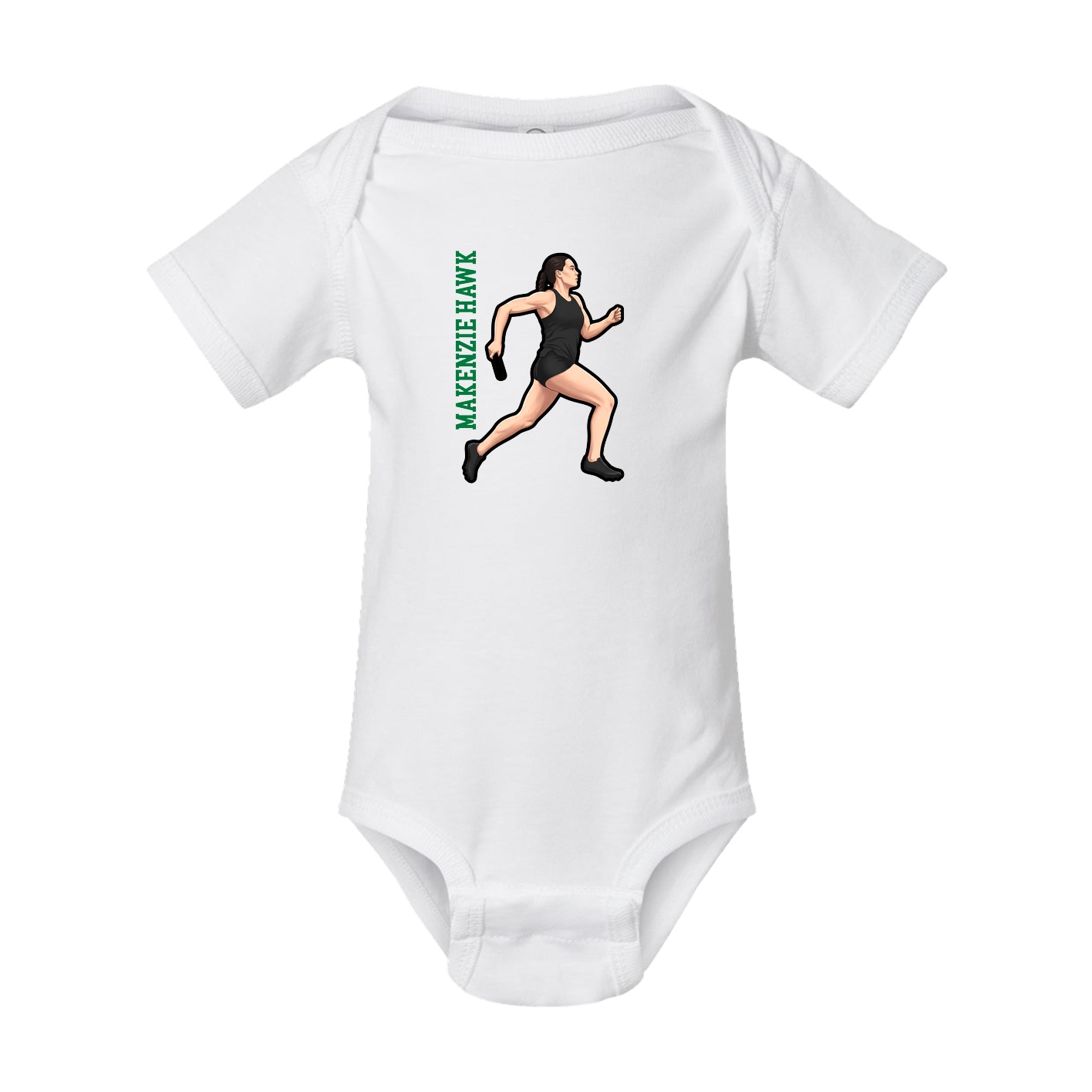 Baby Onesie — Name Vertical in White