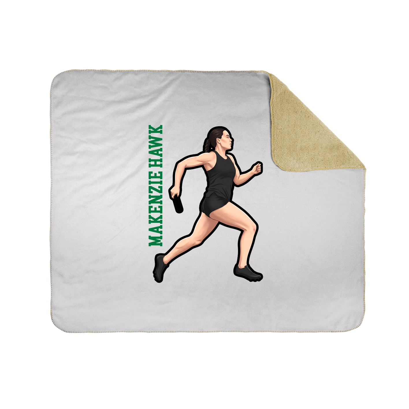 Throw Blanket — Name Vertical in White