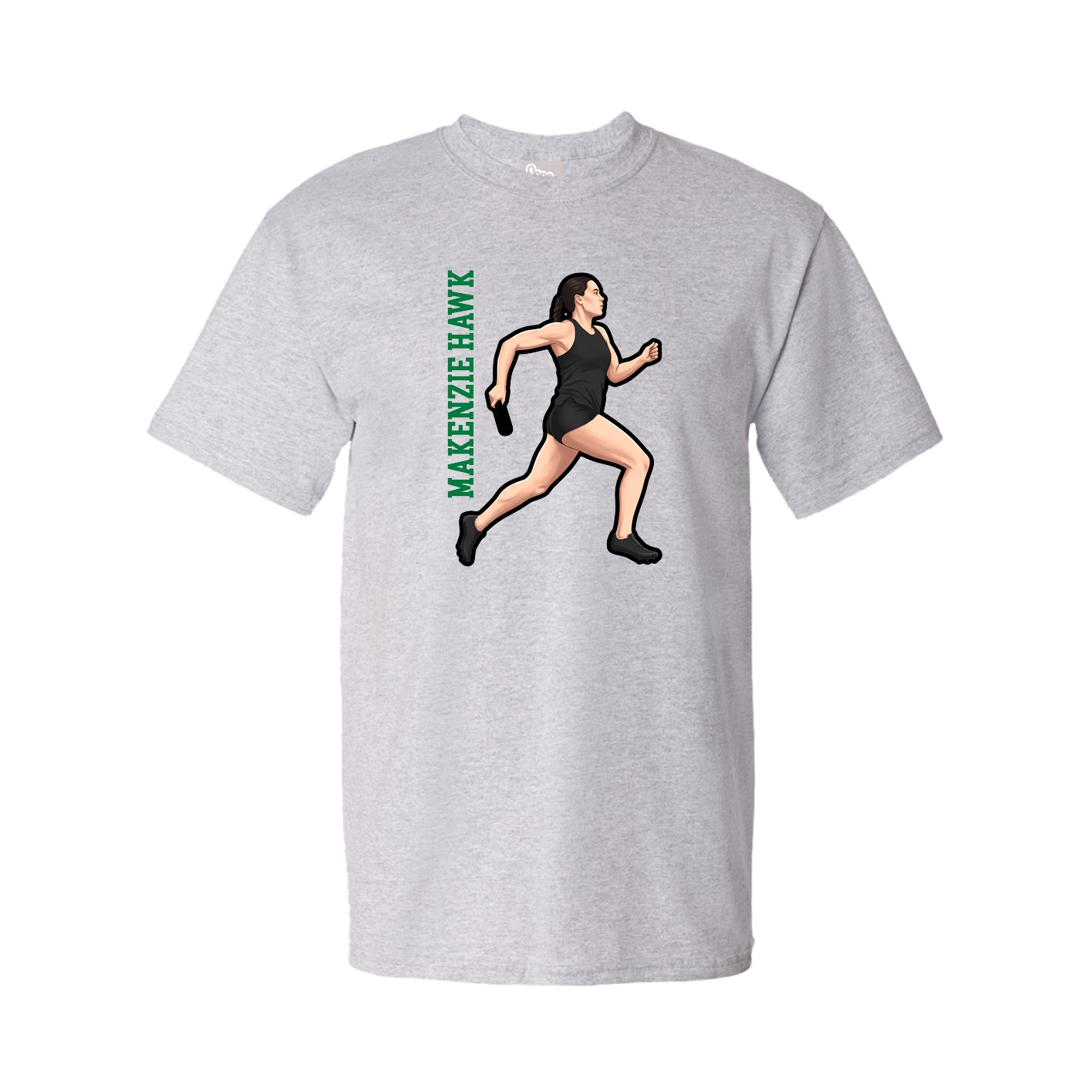 Tee — Name Vertical in Grey
