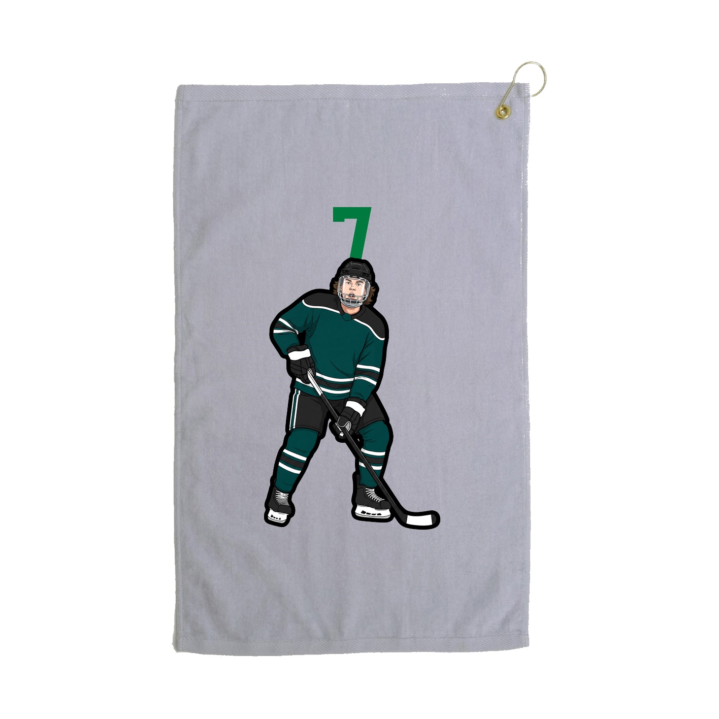 Golf Towel — Number Top in Grey