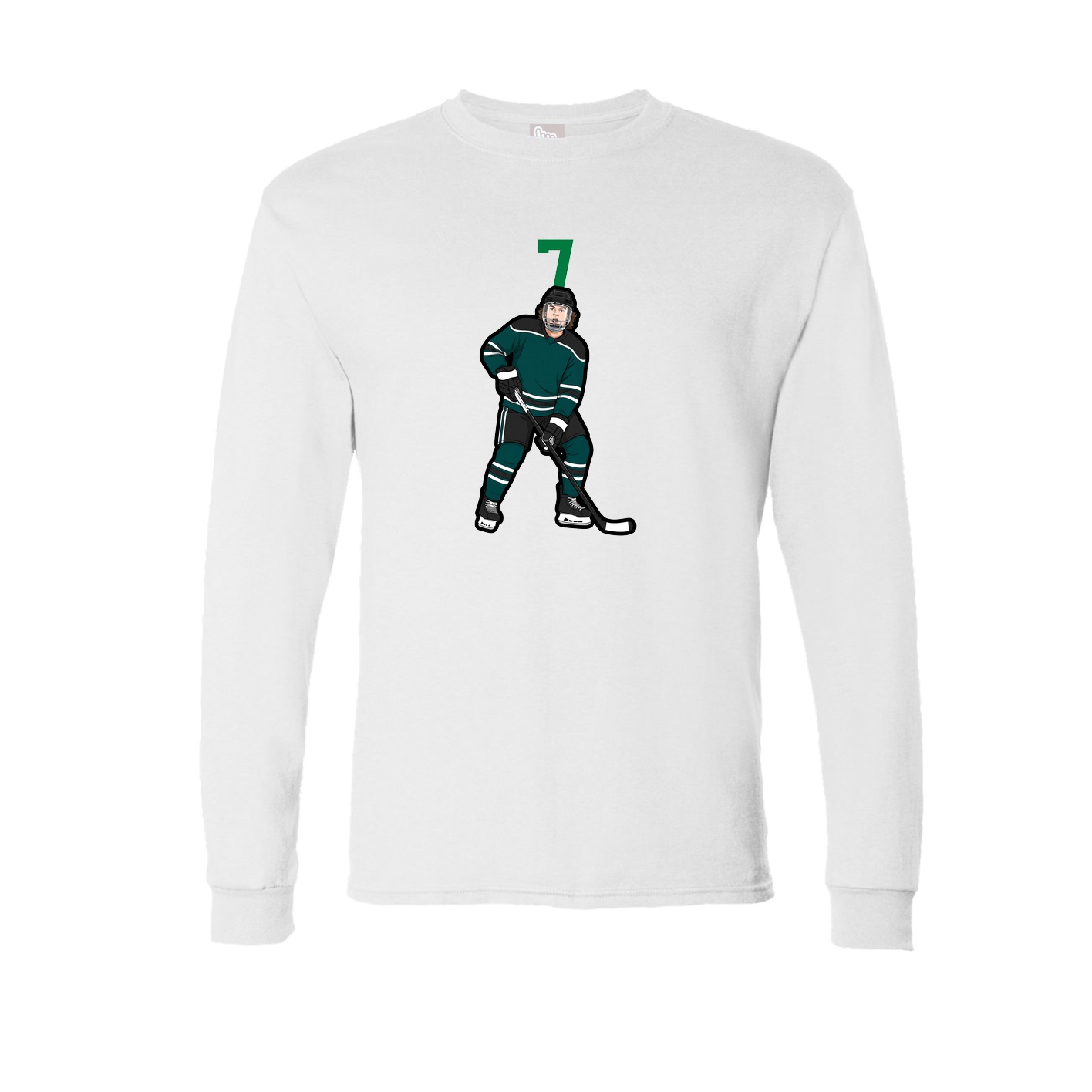 Long Sleeve Tee — Number Top in White