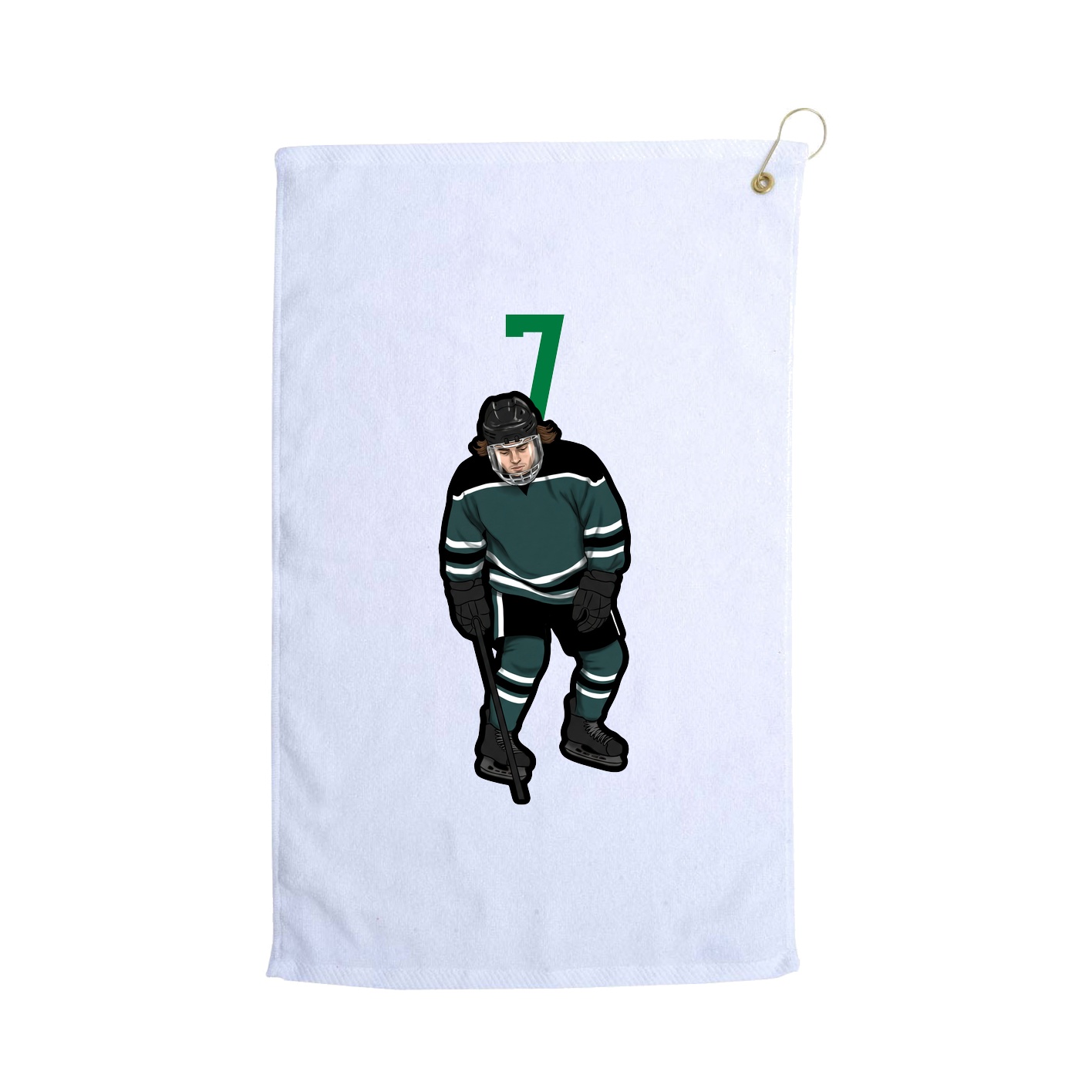 Golf Towel — Number Top in White