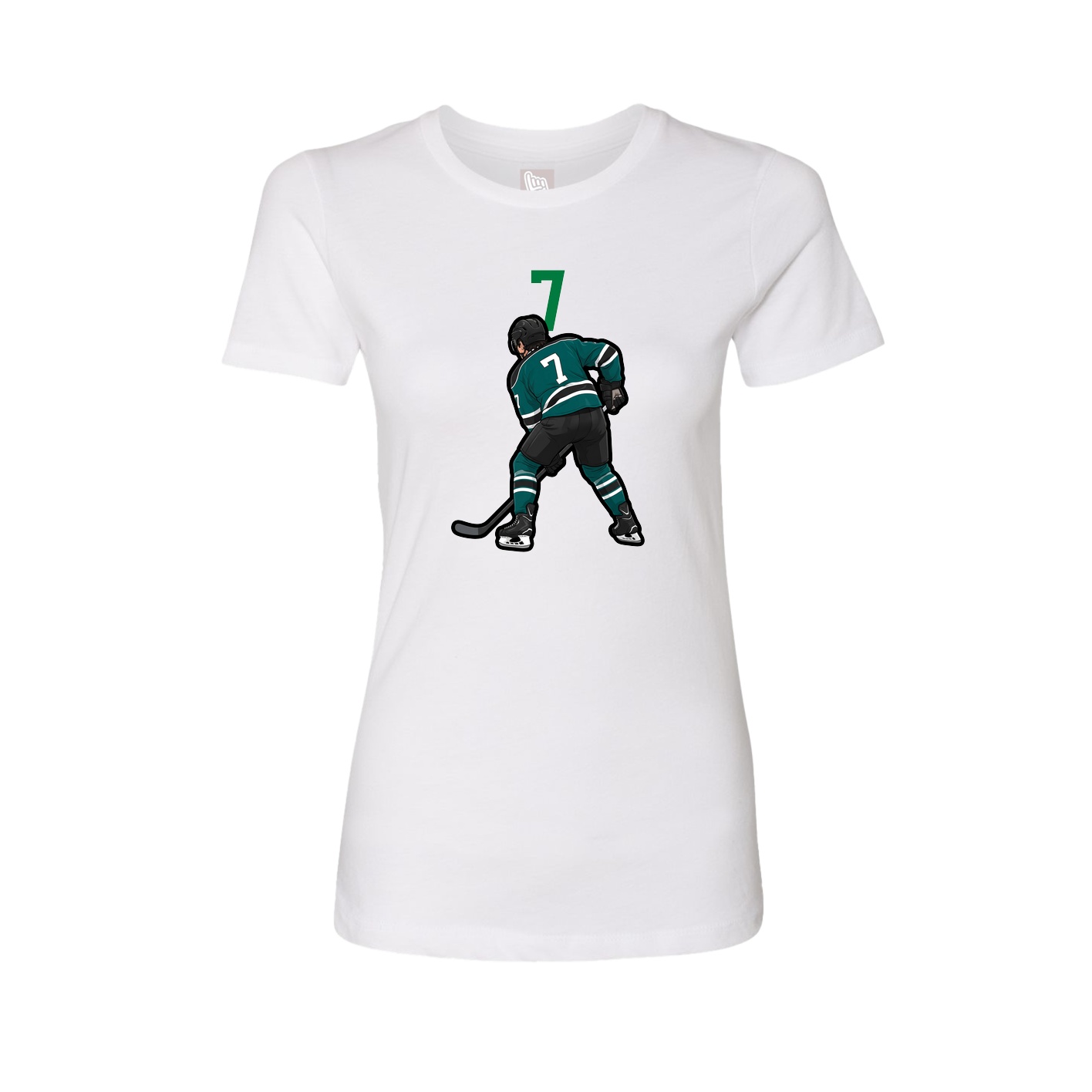 Fitted Women's Tee — Number Top in White