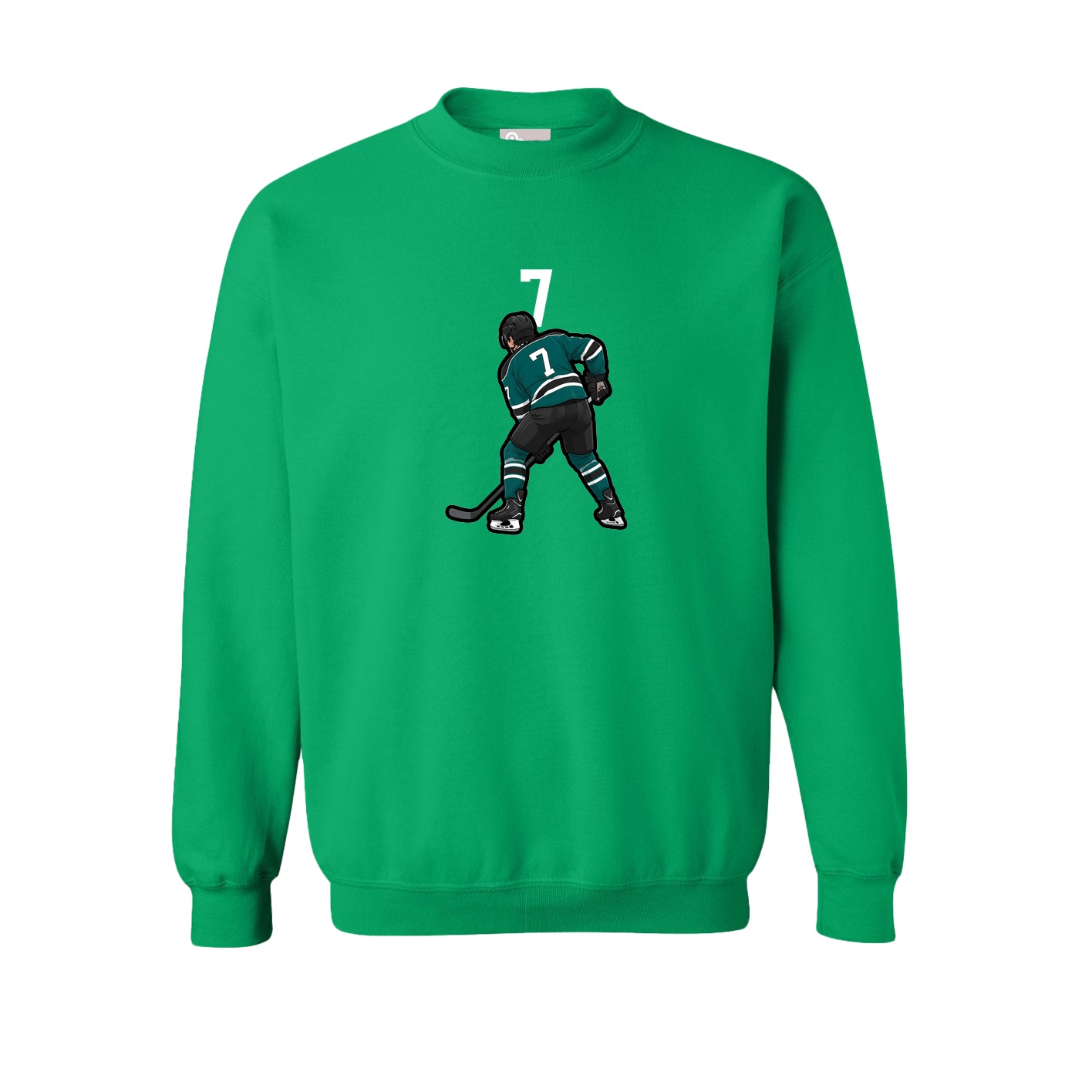 Fleece Crew — Number Top in Green
