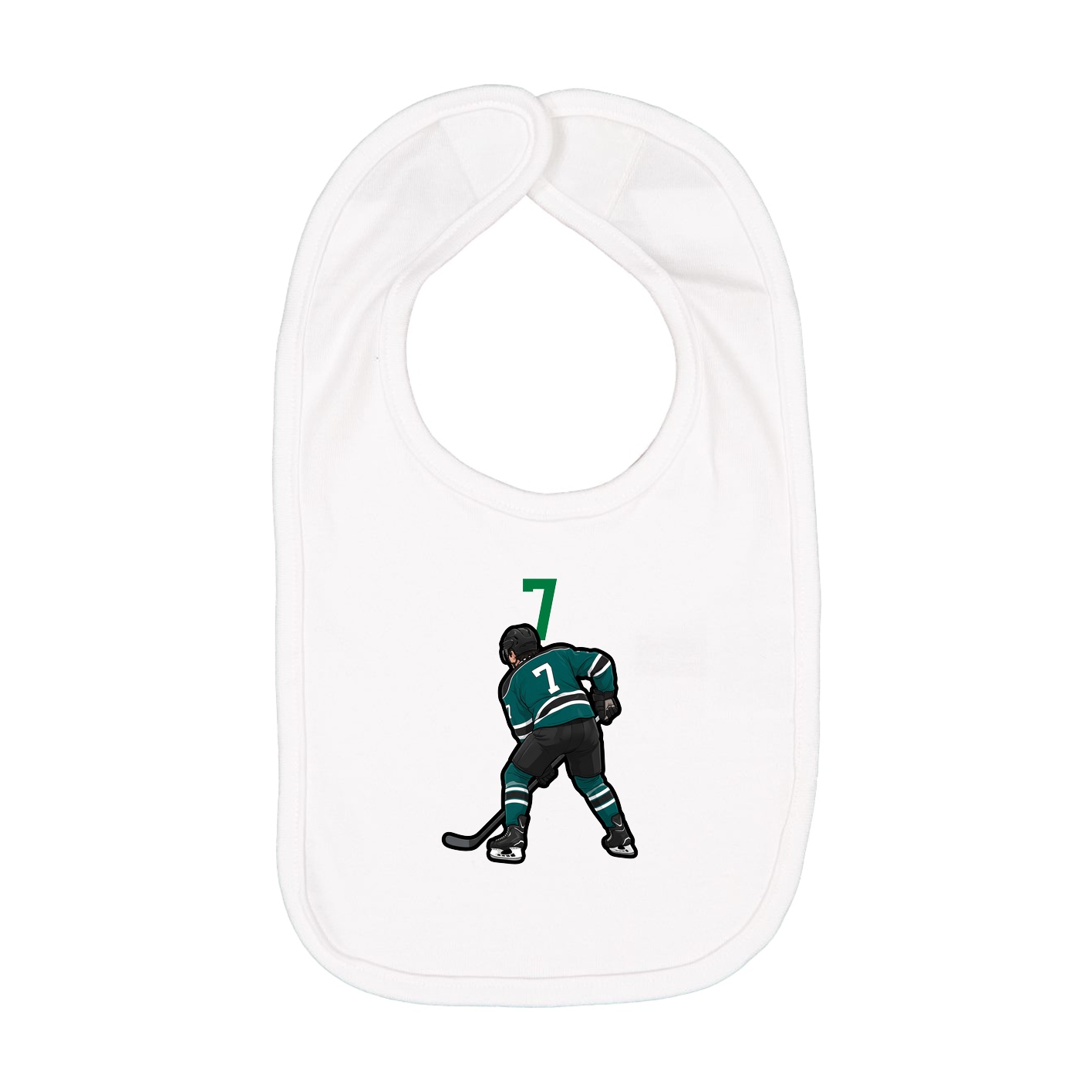 Infant Bib — Number Top in White