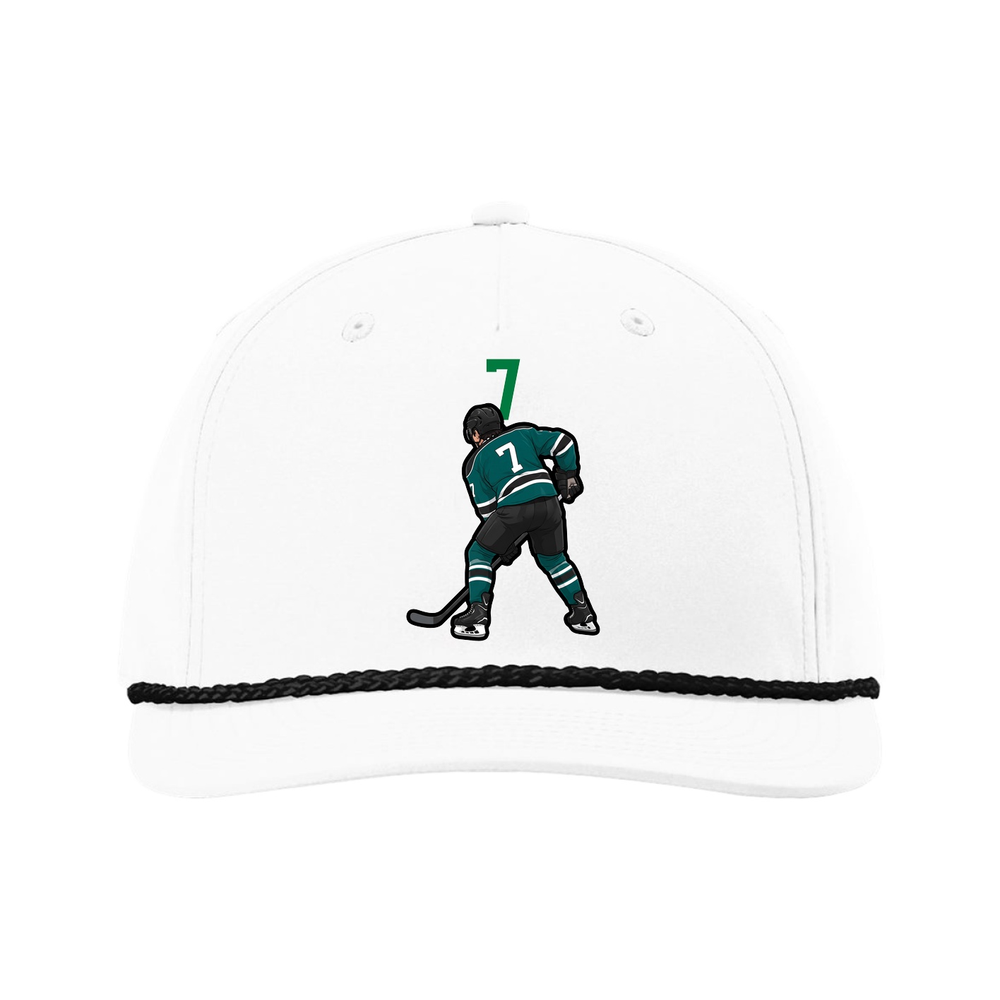 Five-Panel Classic Rope Cap — Number Top in White