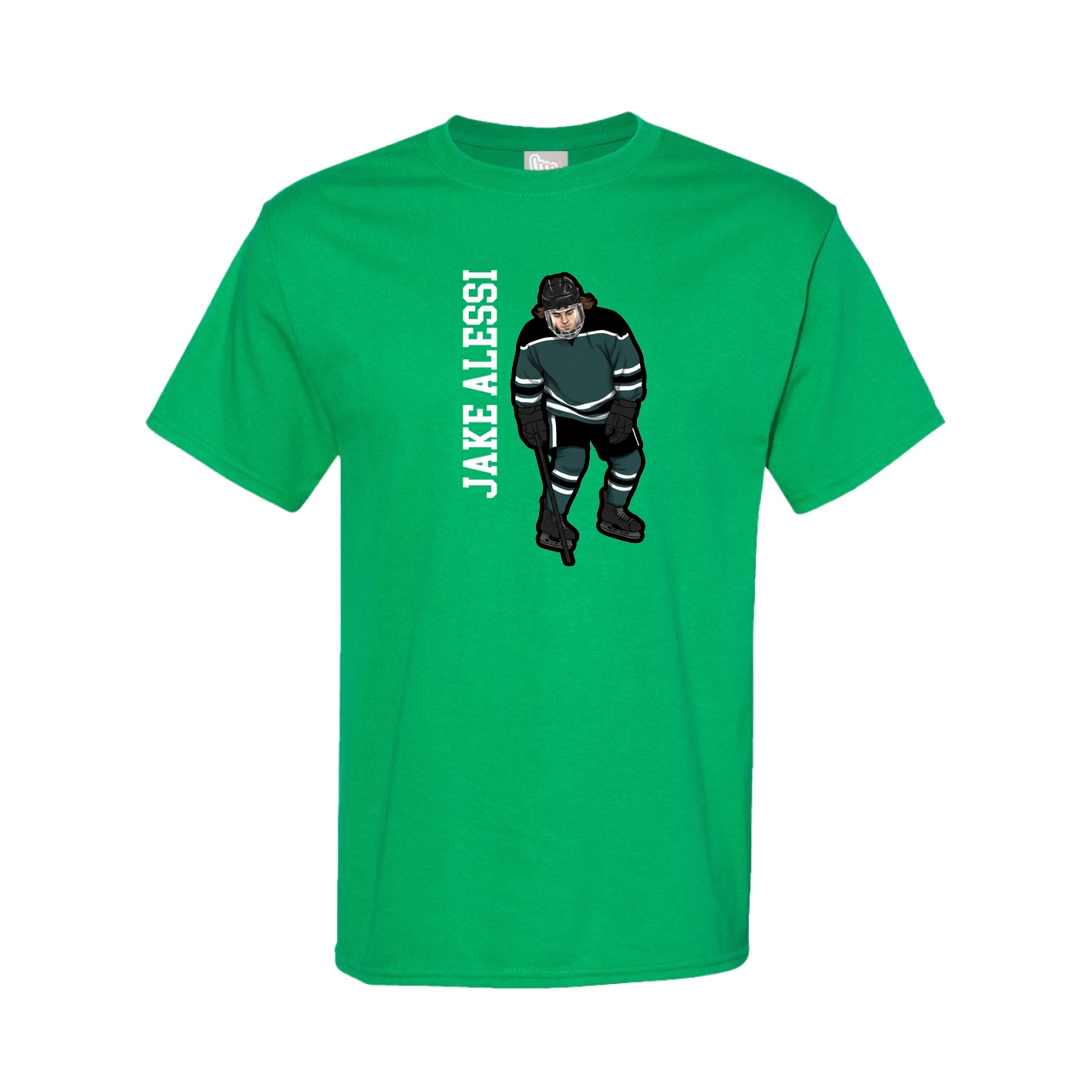 Youth Tee — Name Vertical in Green