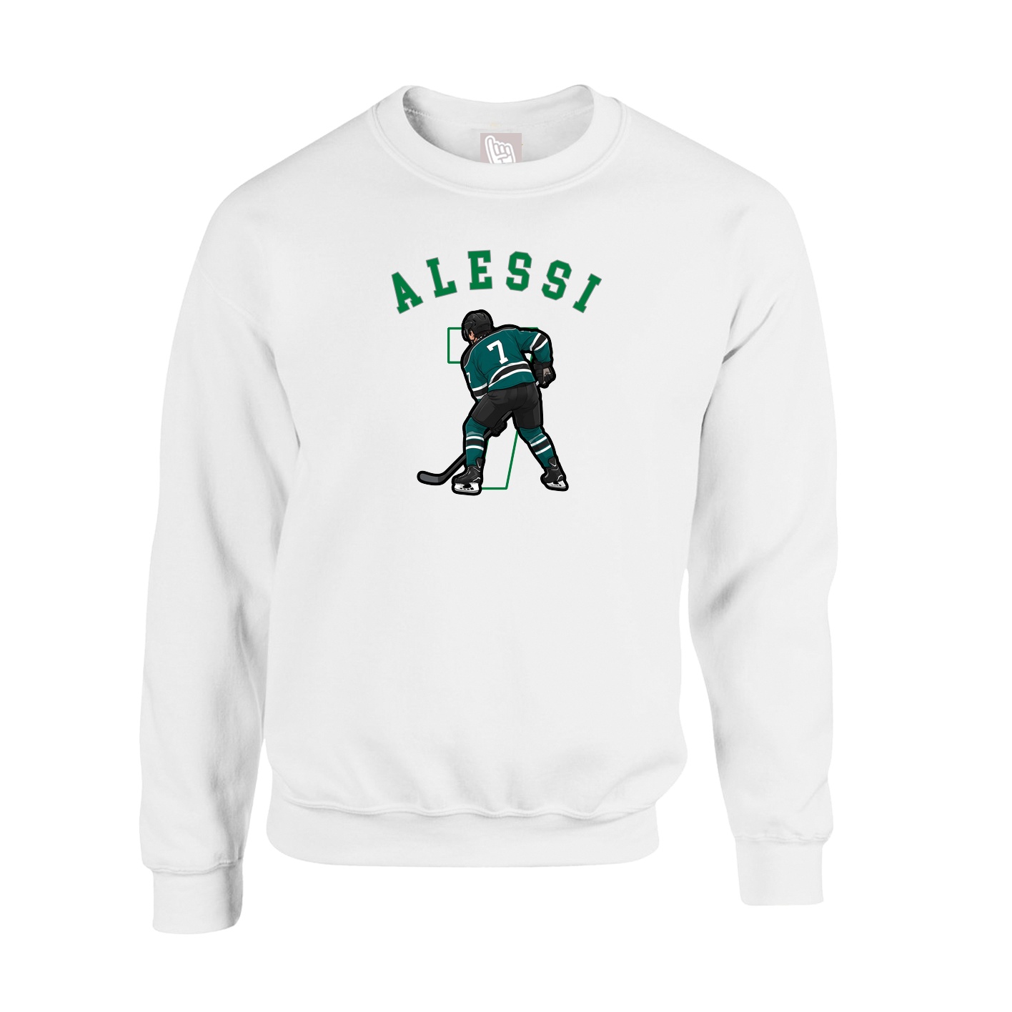 Fleece Crew — Shirsey Arch in White